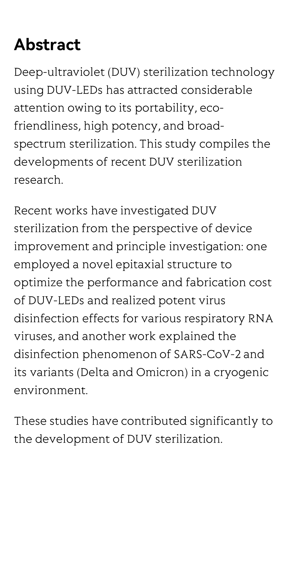 Recent developments in deep-ultraviolet sterilization of human respiratory RNA viruses_2