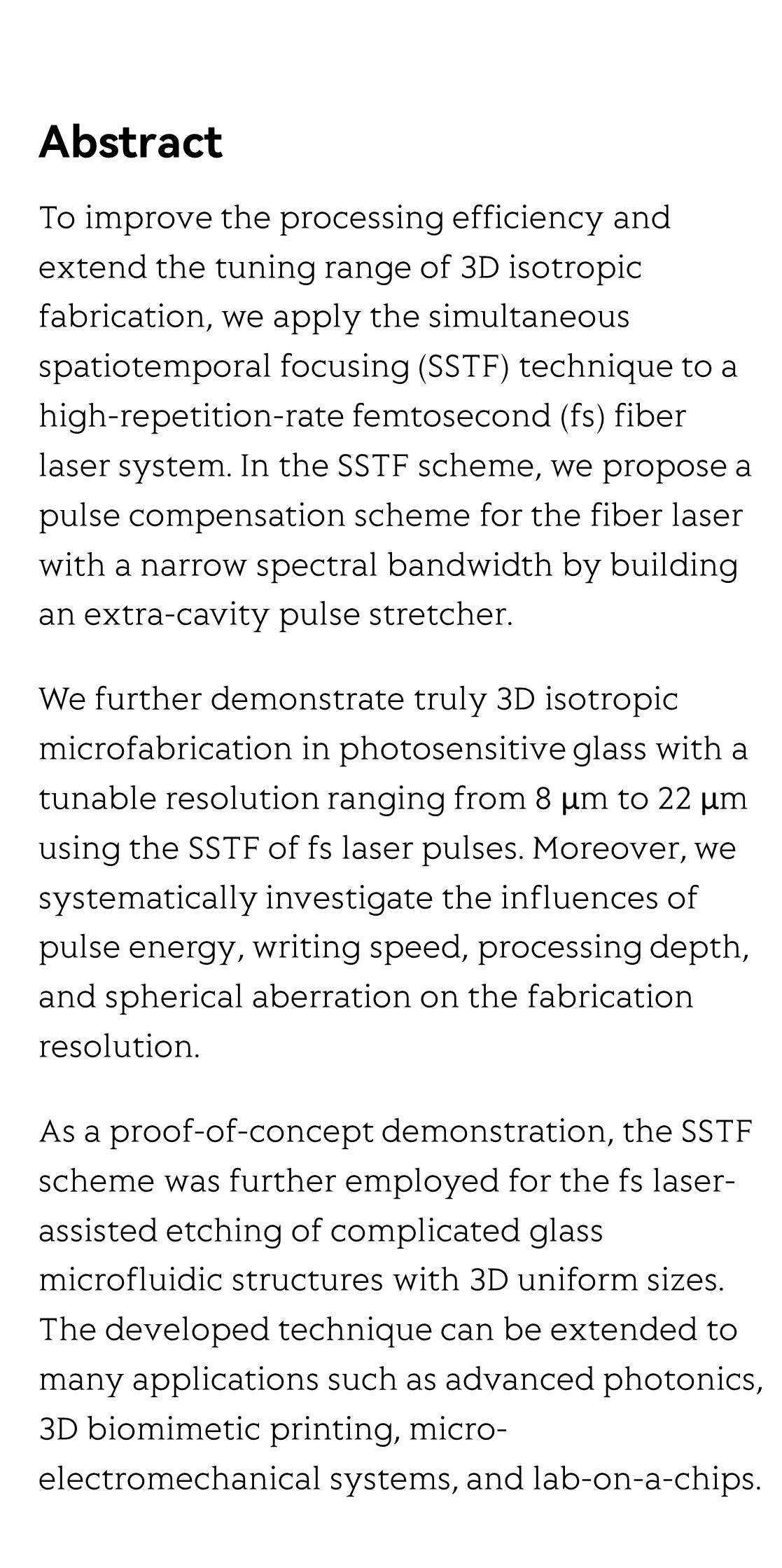 Three-dimensional isotropic microfabrication in glass using spatiotemporal focusing of high-repetition-rate femtosecond laser pulses_2