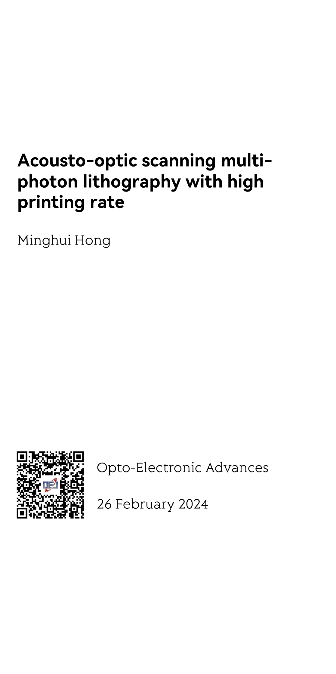 Acousto-optic scanning multi-photon lithography with high printing rate_1