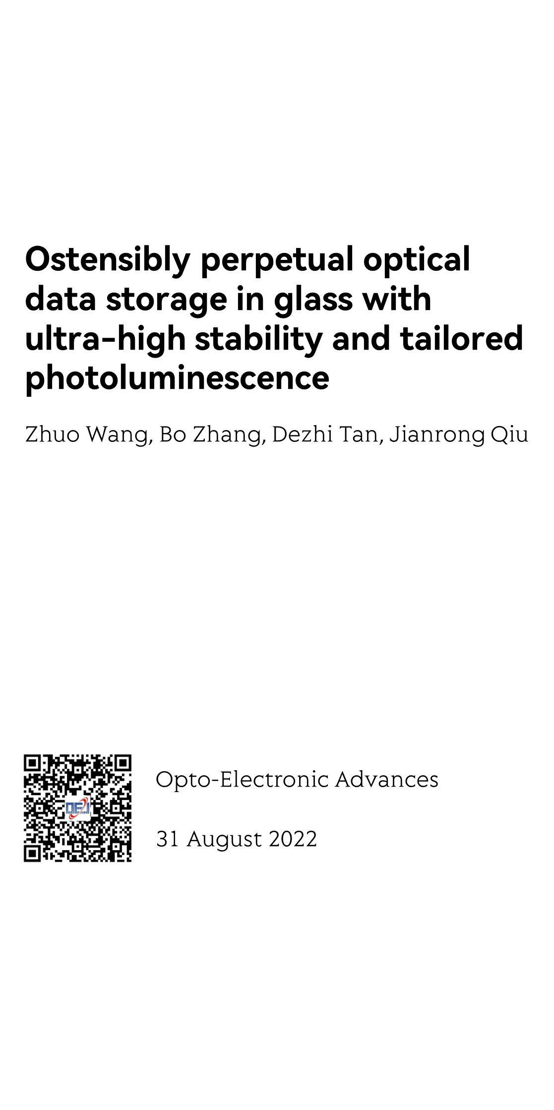 Ostensibly perpetual optical data storage in glass with ultra-high stability and tailored photoluminescence_1