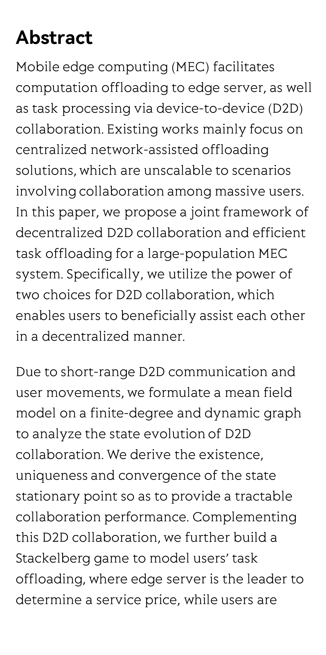 Joint D2D Collaboration and Task Offloading for Edge Computing: A Mean Field Graph Approach_2