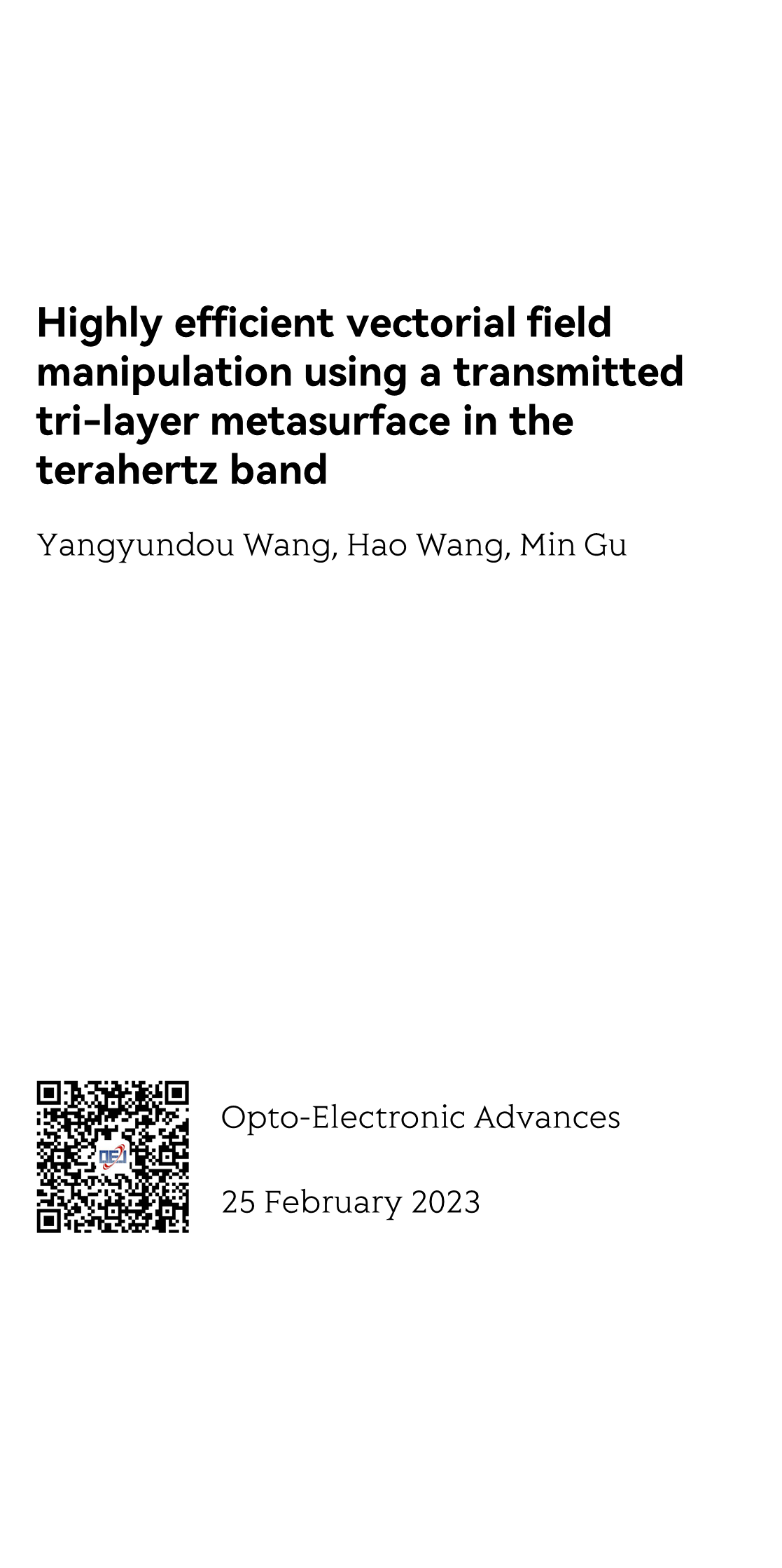 Highly efficient vectorial field manipulation using a transmitted tri-layer metasurface in the terahertz band_1