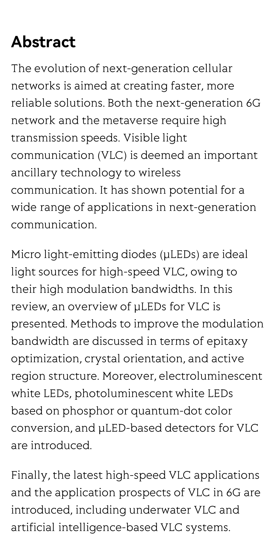 High-speed visible light communication based on micro-LED: A technology with wide applications in next generation communication_2
