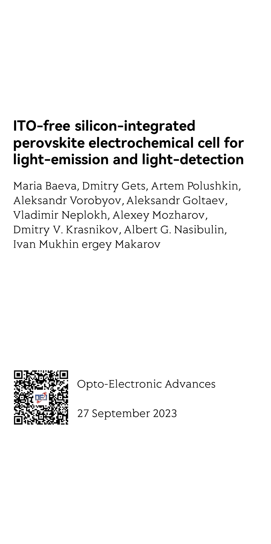 ITO-free silicon-integrated perovskite electrochemical cell for light-emission and light-detection_1