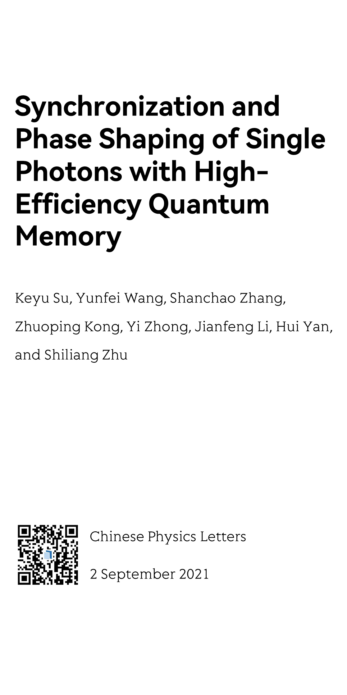 Synchronization and Phase Shaping of Single Photons with High-Efficiency Quantum Memory_1