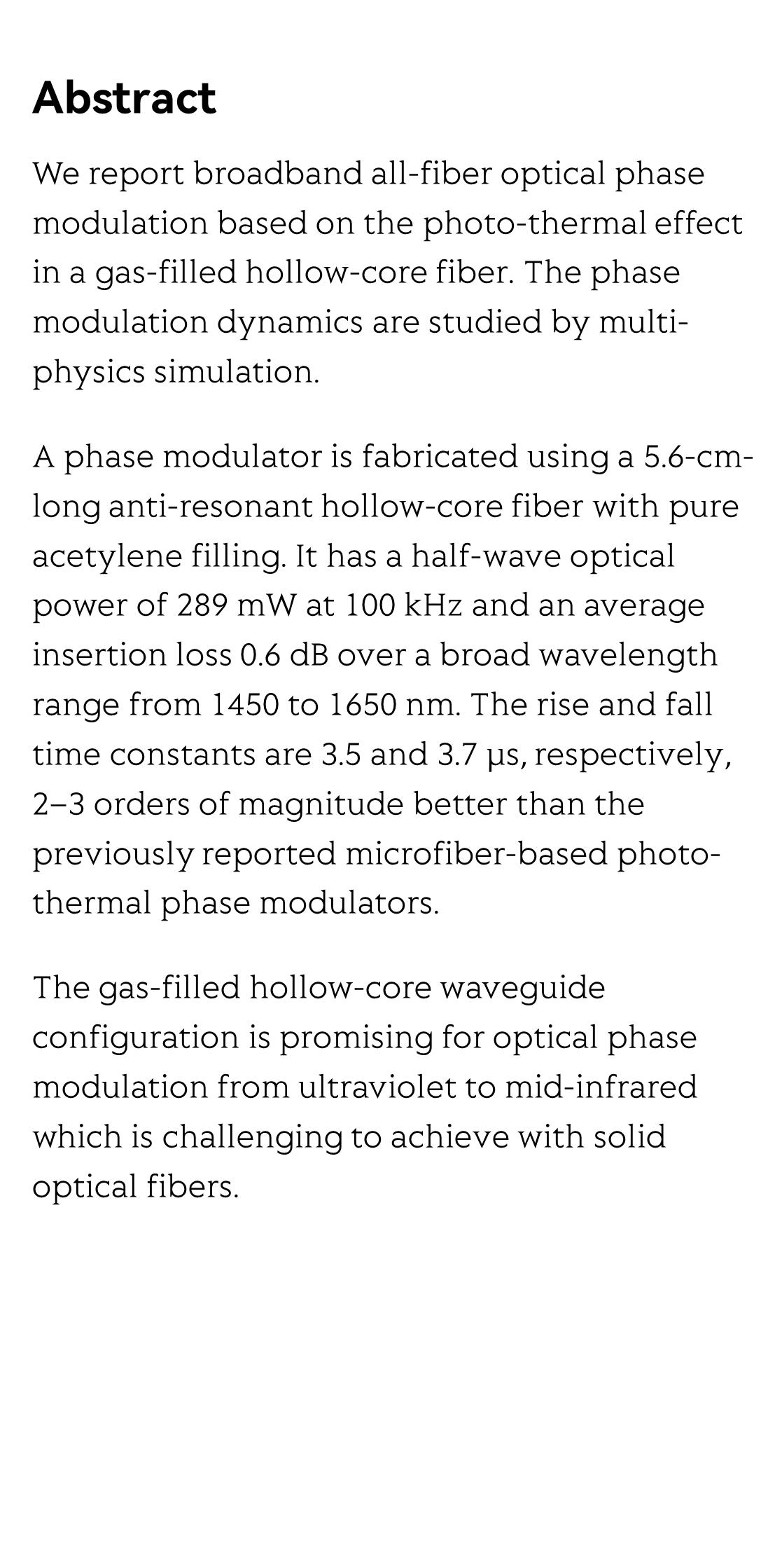 Broadband all-fiber optical phase modulator based on photo-thermal effect in a gas-filled hollow-core fiber_2