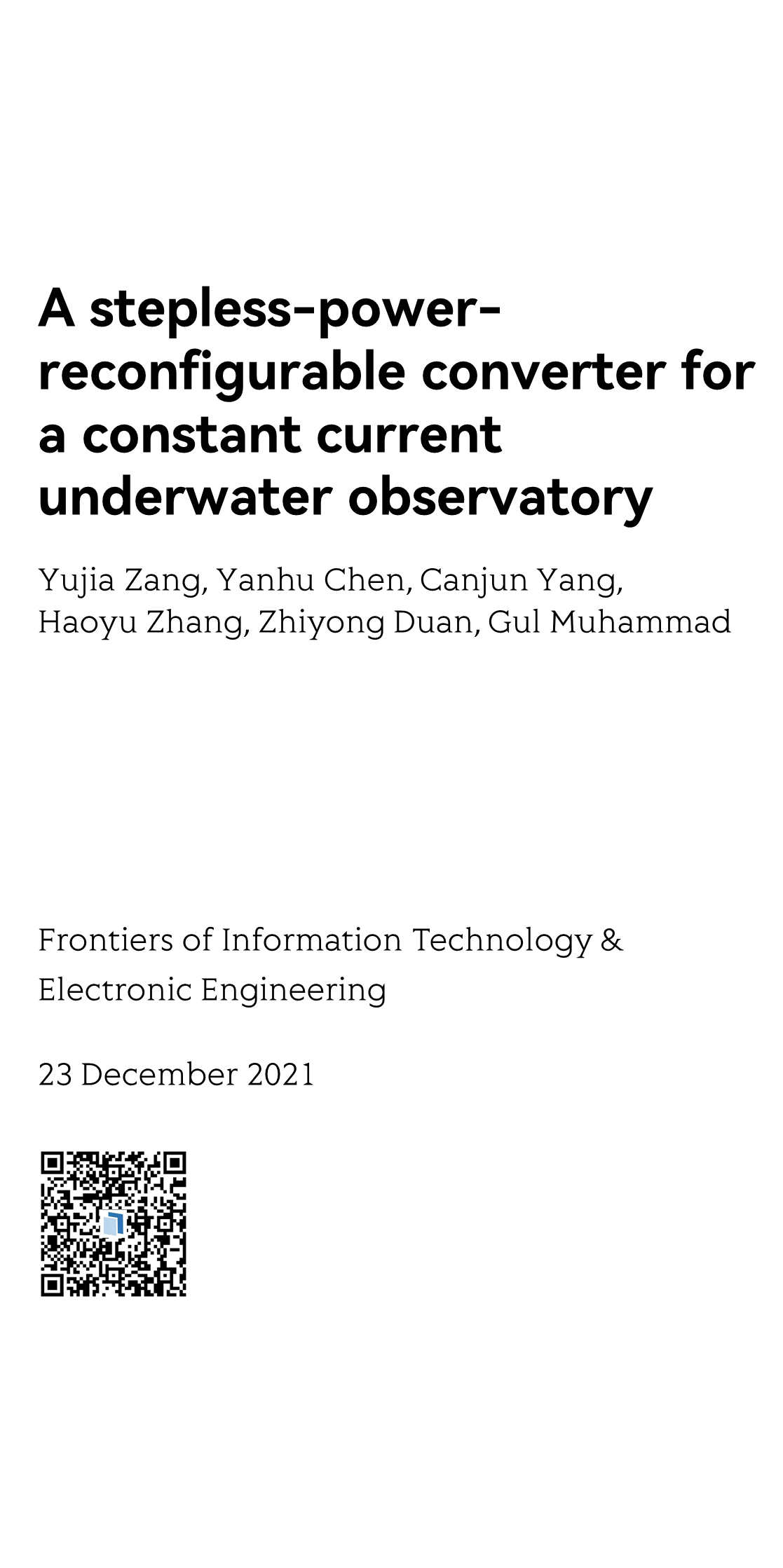 A stepless-power-reconfigurable converter for a constant current underwater observatory_1