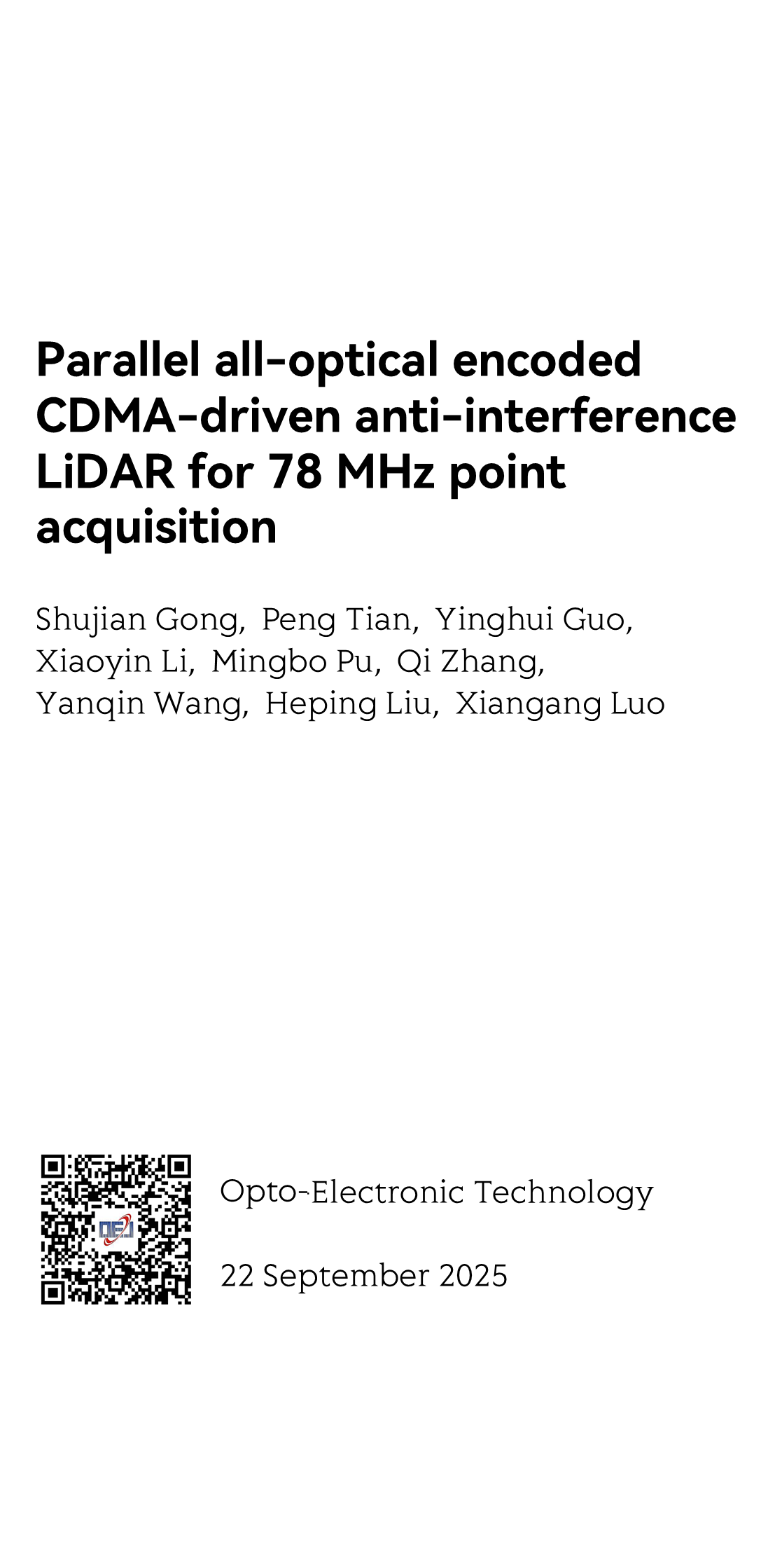 Parallel all-optical encoded CDMA-driven anti-interference LiDAR for 78 MHz point acquisition_1