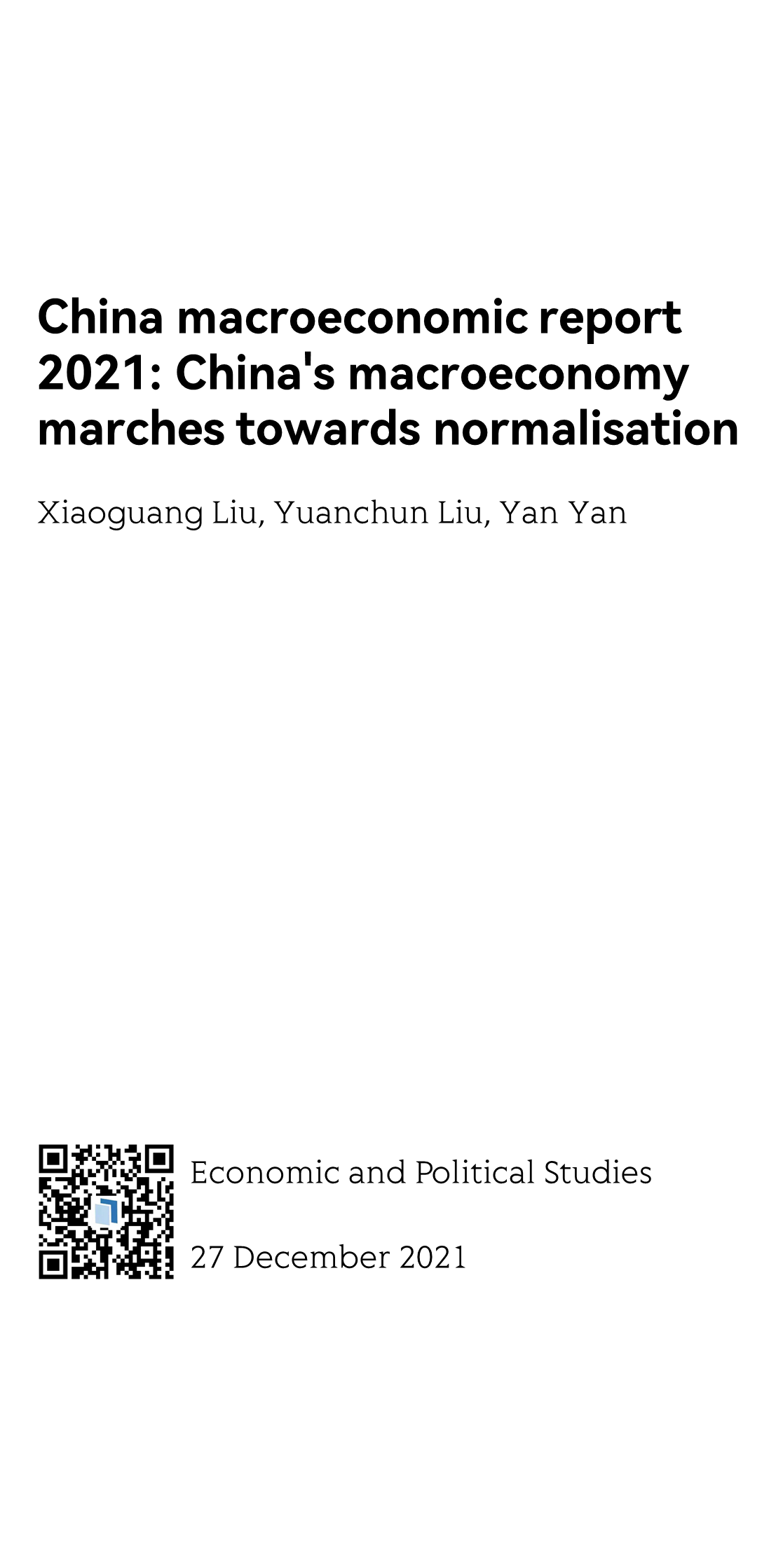 China macroeconomic report 2021: China's macroeconomy marches towards normalisation_1