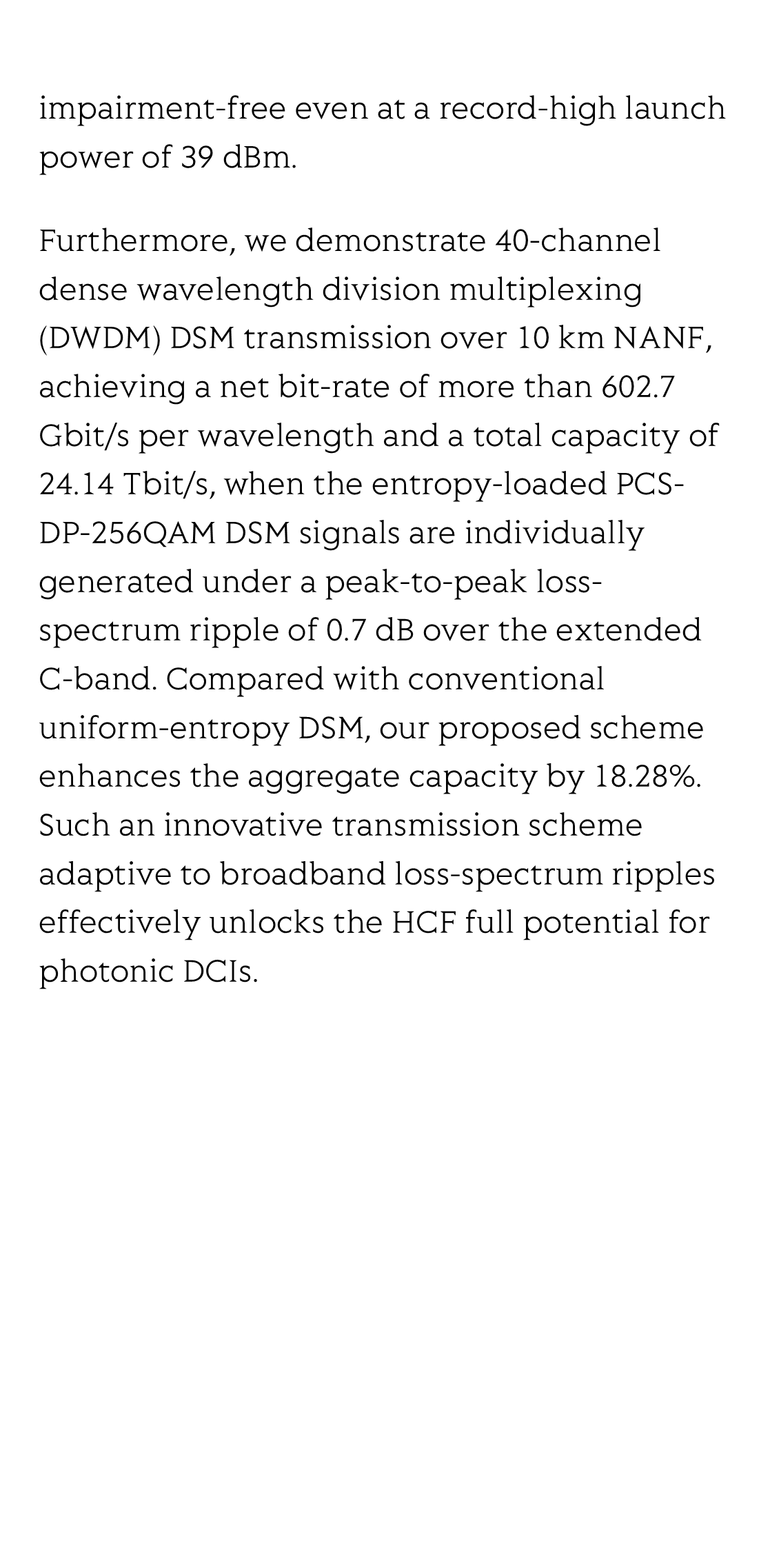 Entropy-loaded digital subcarrier multiplexing transmission adaptive to the loss-spectrum ripples of hollow-core fiber_3