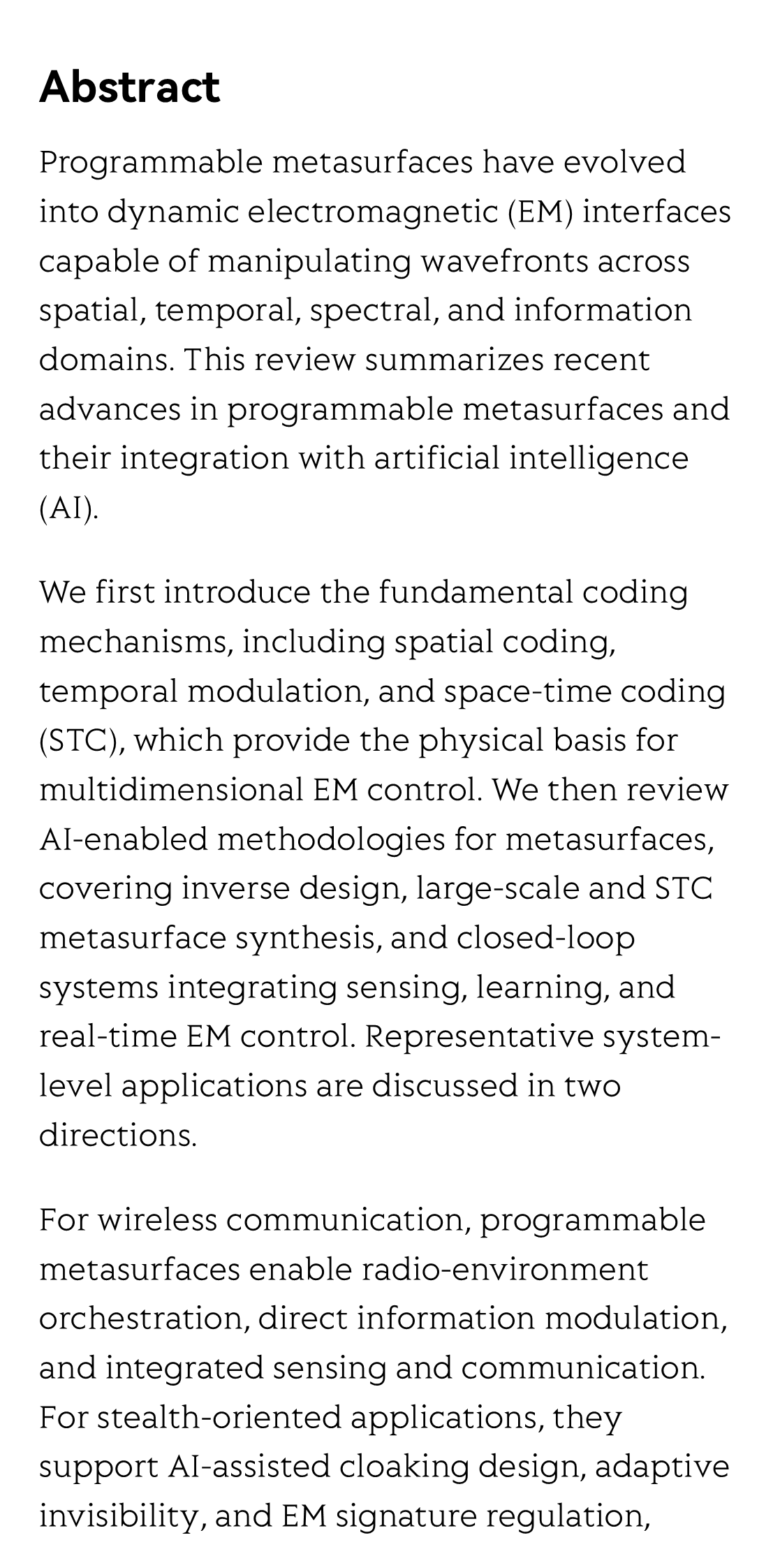 AI-enabled electromagnetic metasurfaces for wireless communication and invisibility cloak_2