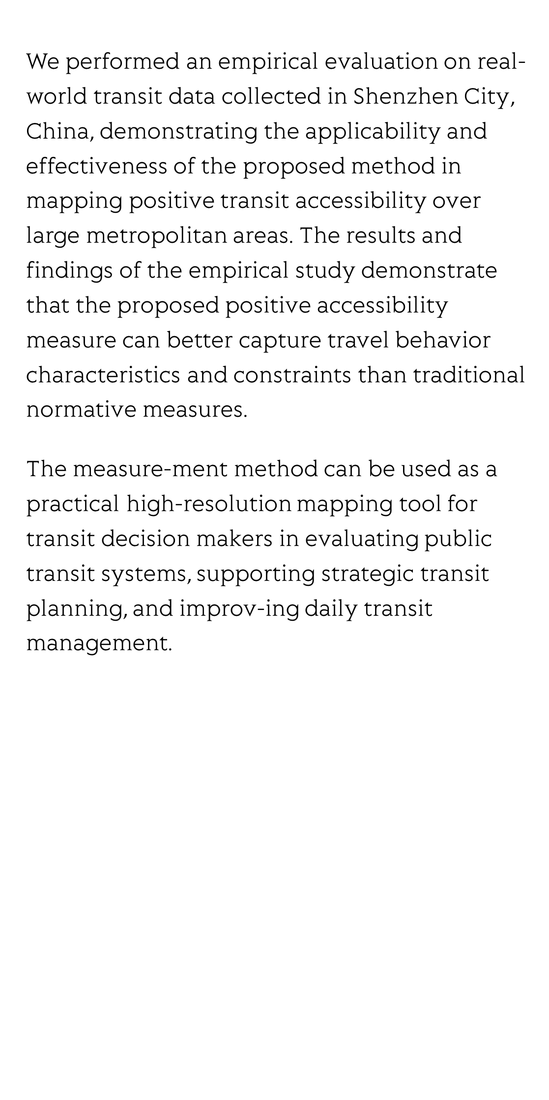Measuring positive public transit accessibility using big transit data_3