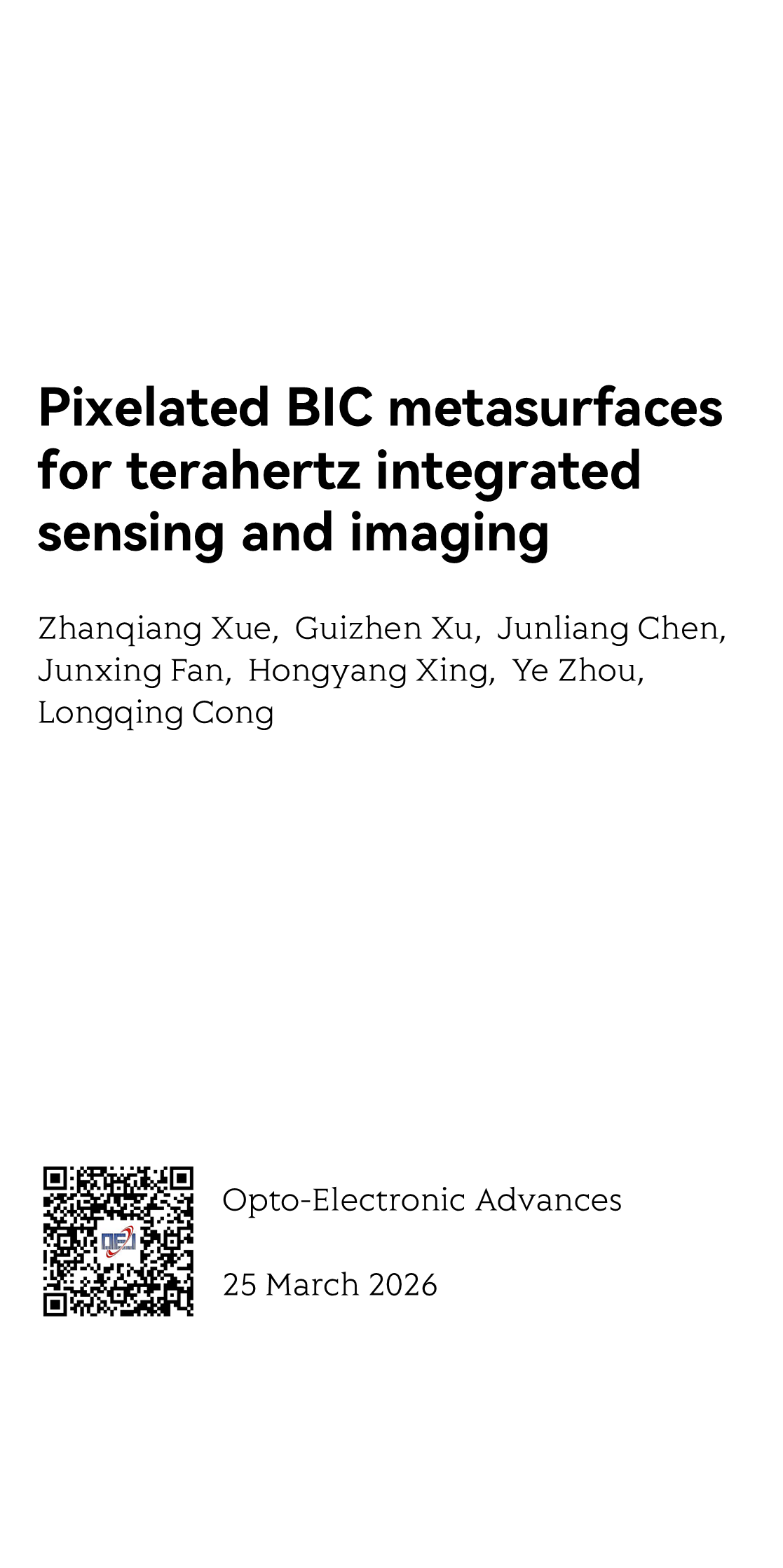 Pixelated BIC metasurfaces for terahertz integrated sensing and imaging_1