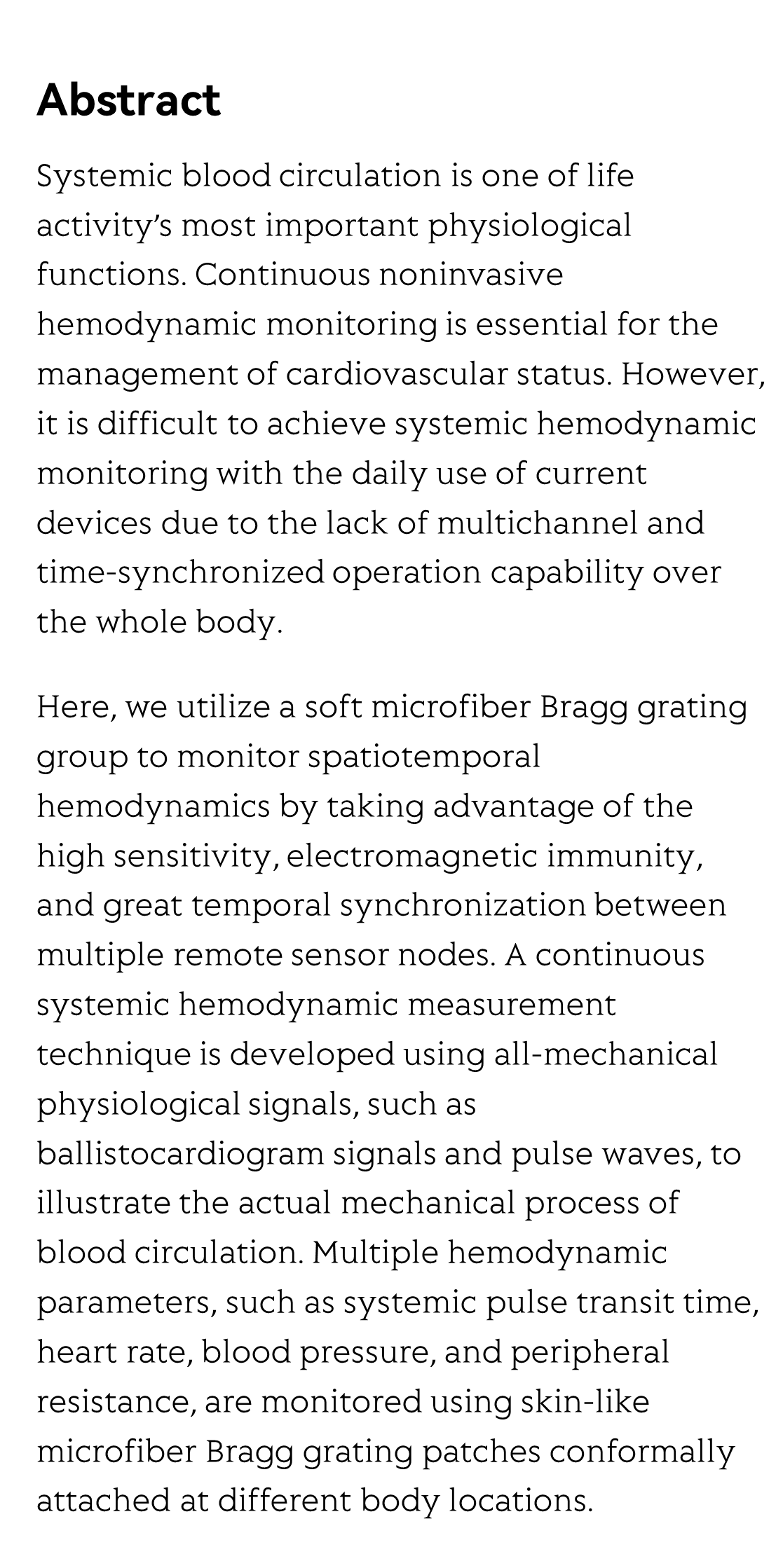 Spatiotemporal hemodynamic monitoring via configurable skin-like microfiber Bragg grating group_2