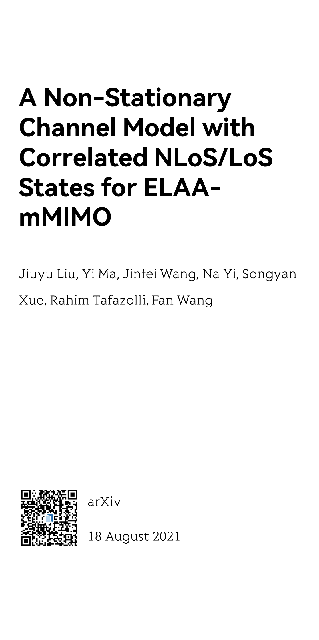 A Non-Stationary Channel Model with Correlated NLoS/LoS States for ELAA-mMIMO_1
