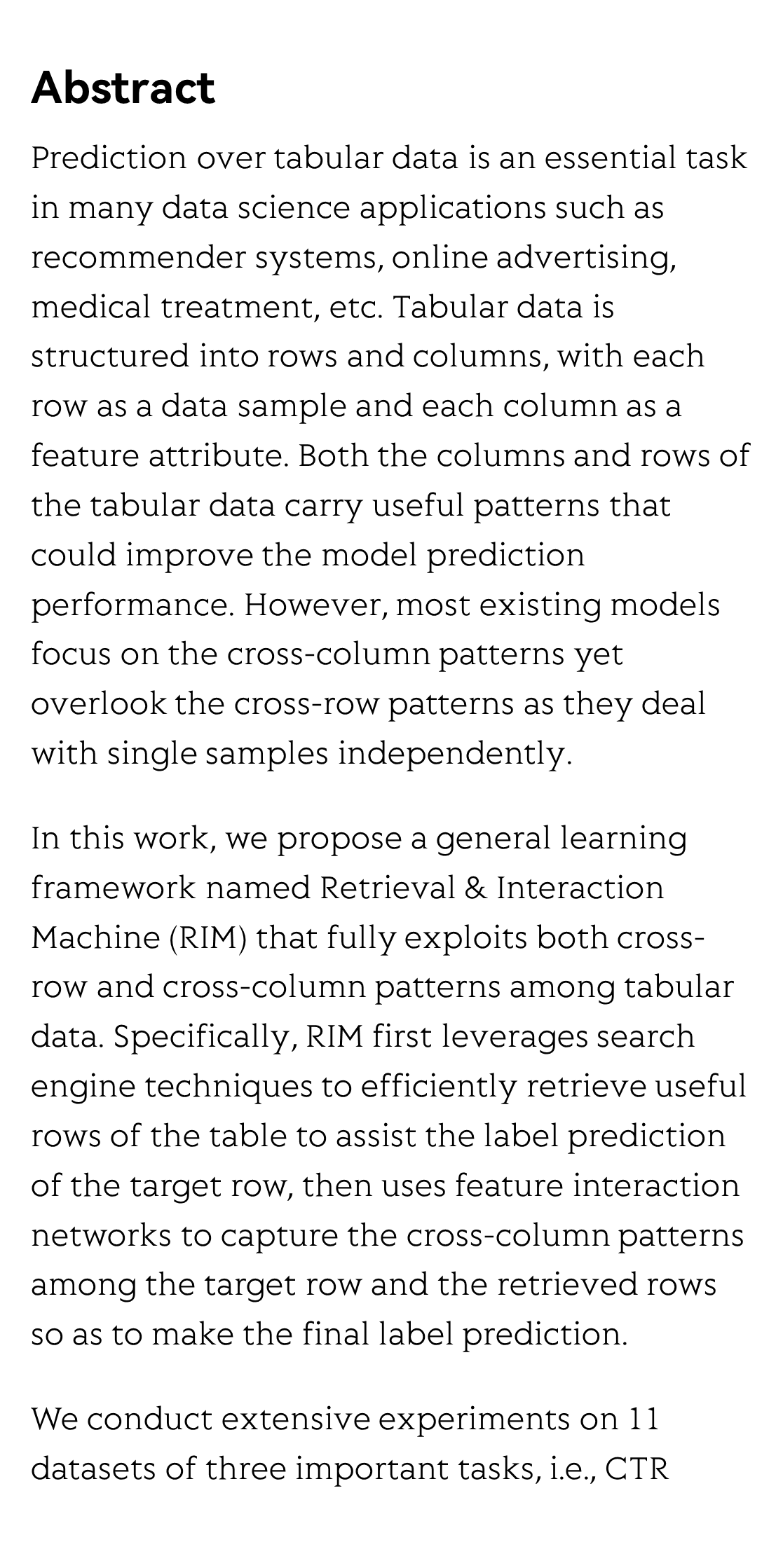 Retrieval & Interaction Machine for Tabular Data Prediction_2