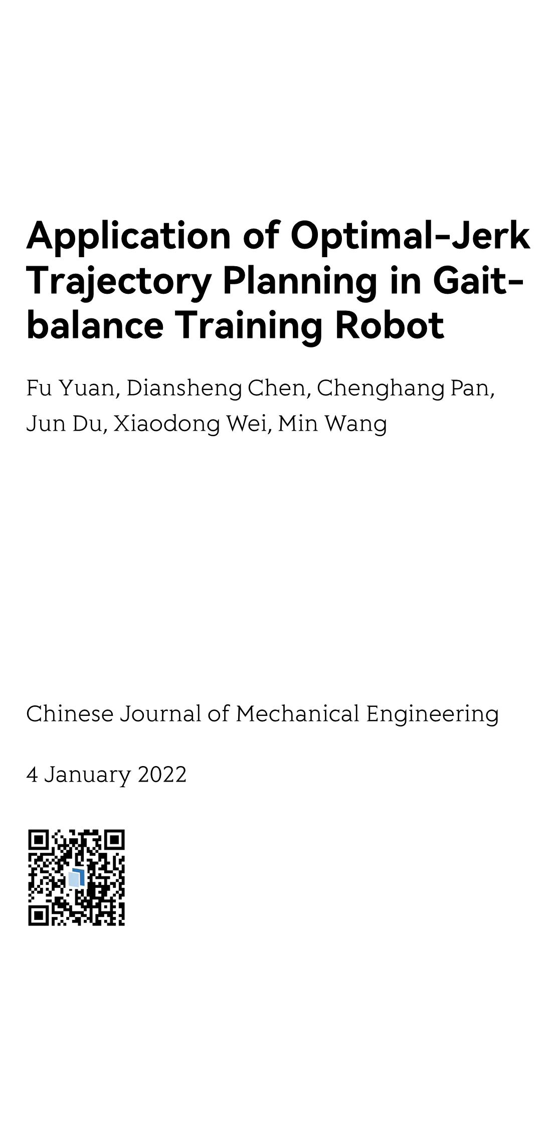 Application of Optimal-Jerk Trajectory Planning in Gait-balance Training Robot_1