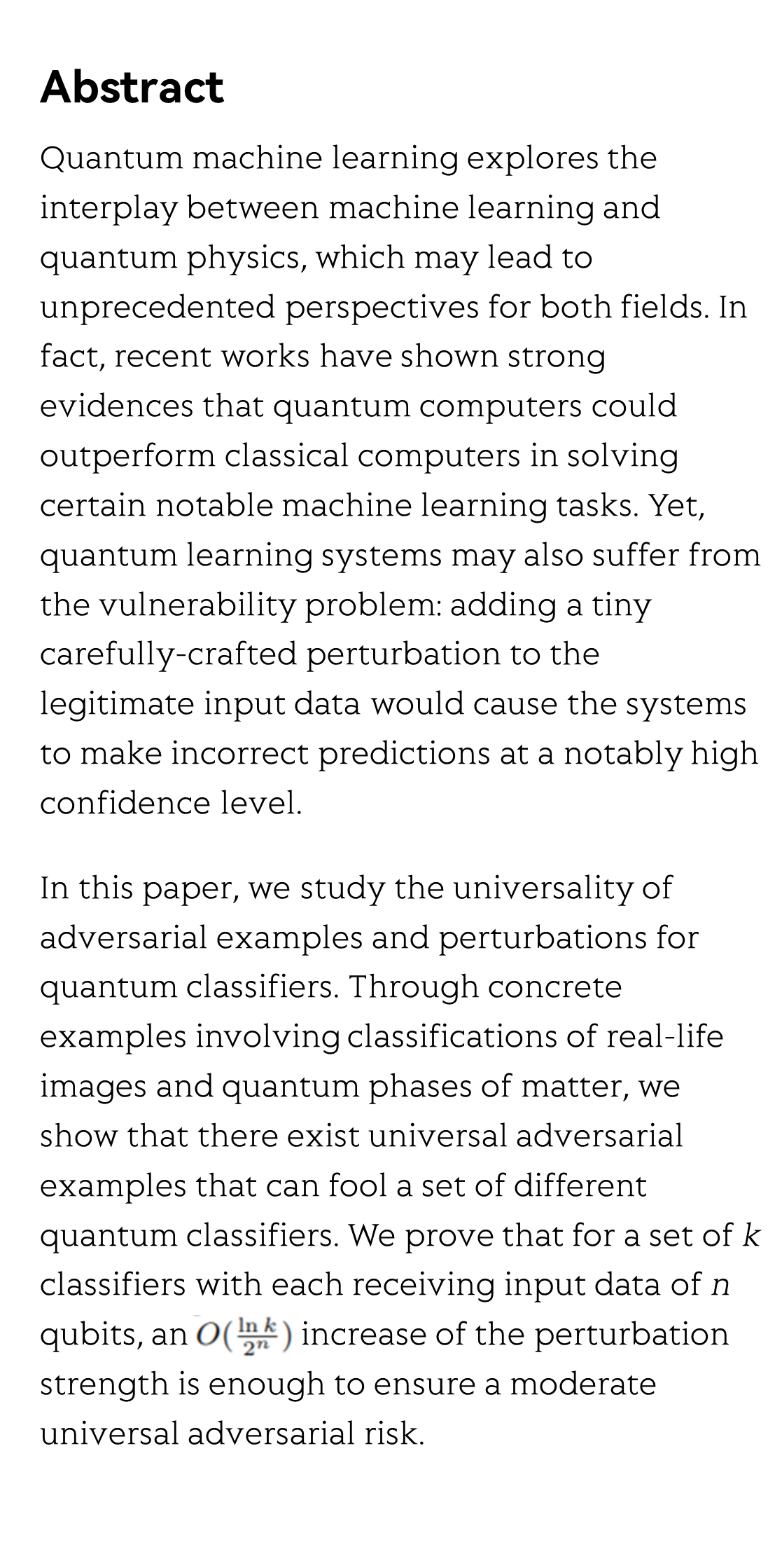 Universal Adversarial Examples and Perturbations for Quantum Classifiers_2