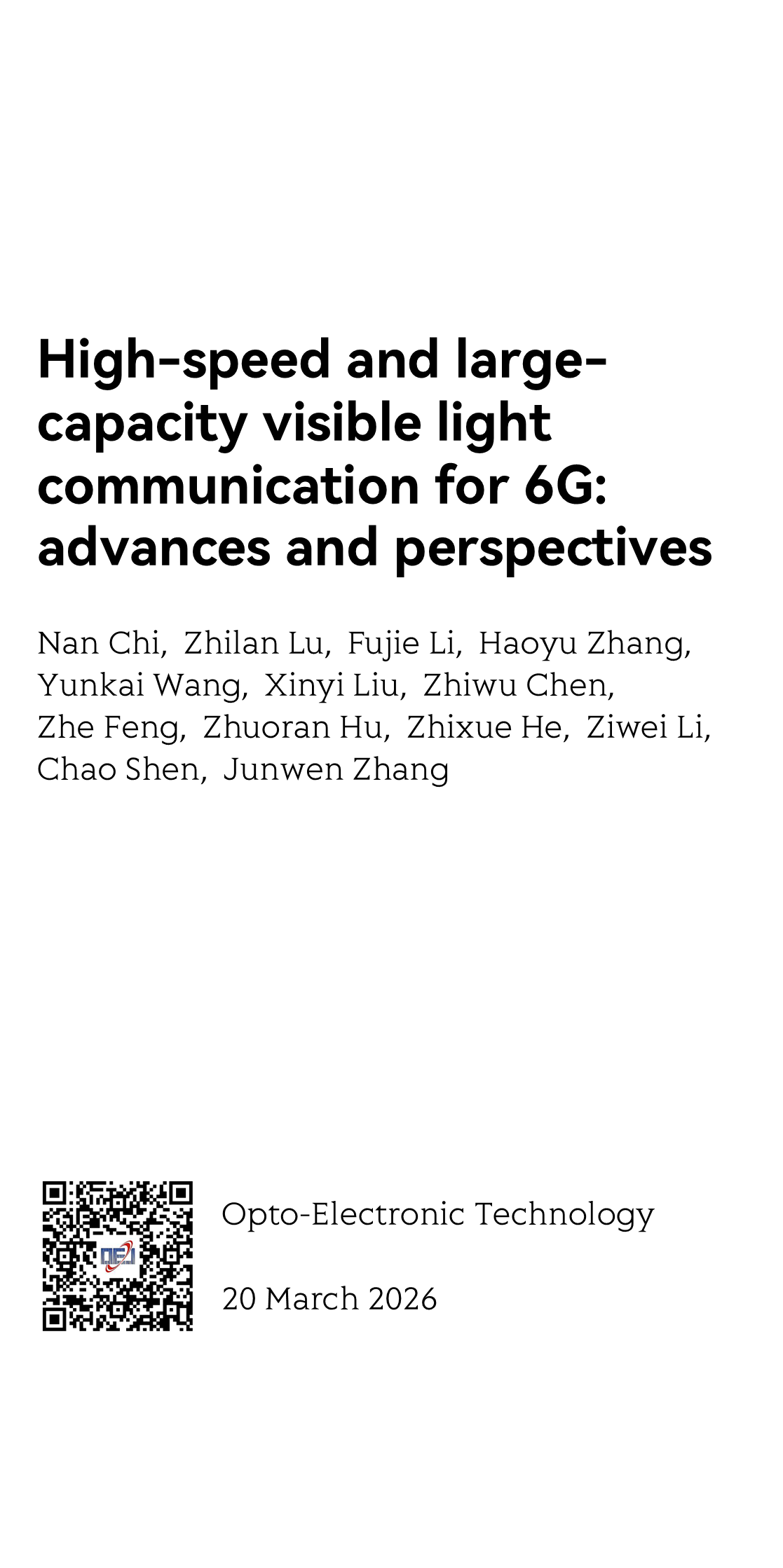 High-speed and large-capacity visible light communication for 6G: advances and perspectives_1