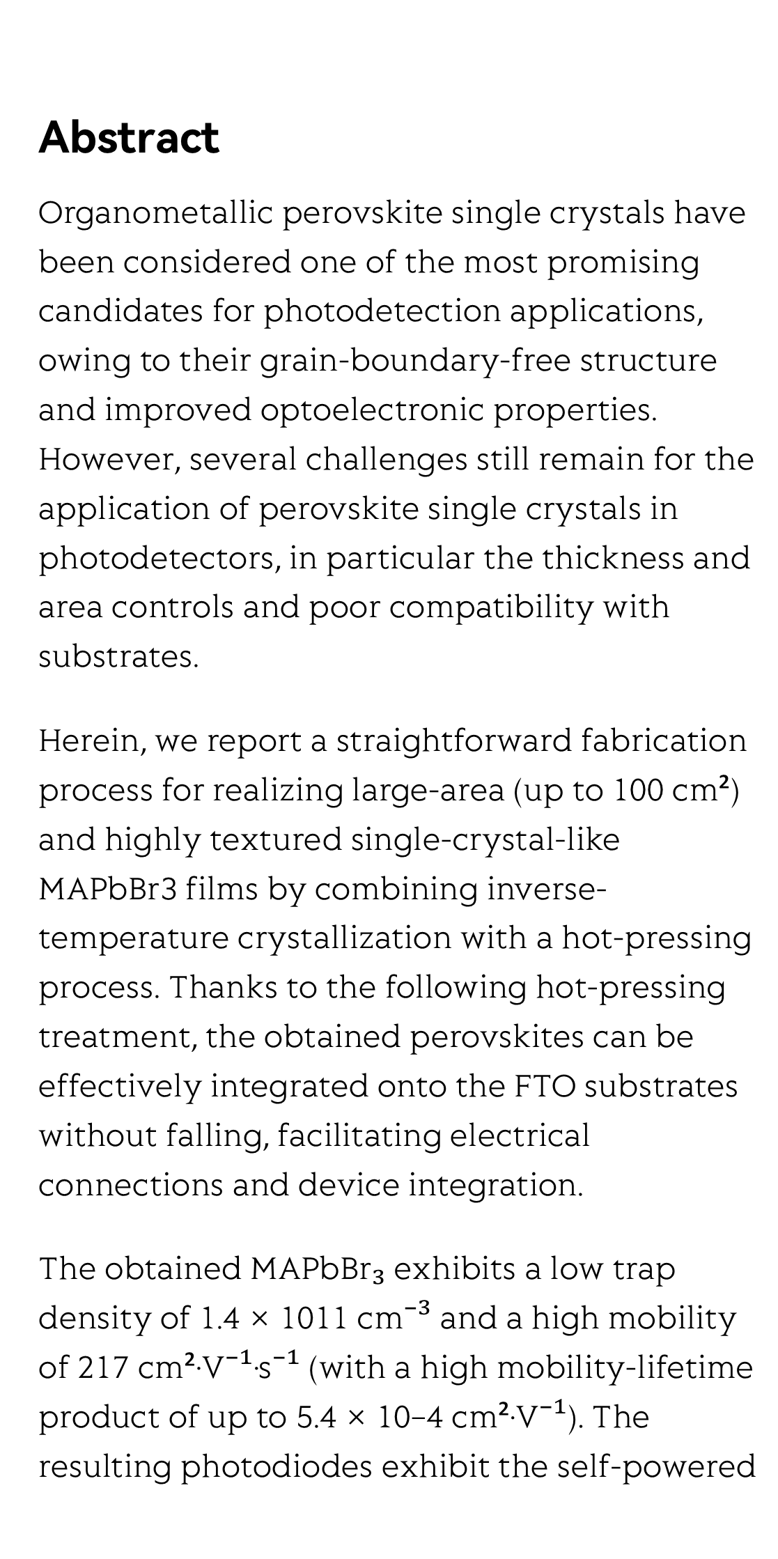 Highly textured single-crystal-like perovskite films for large-area, high-performance photodiodes_2