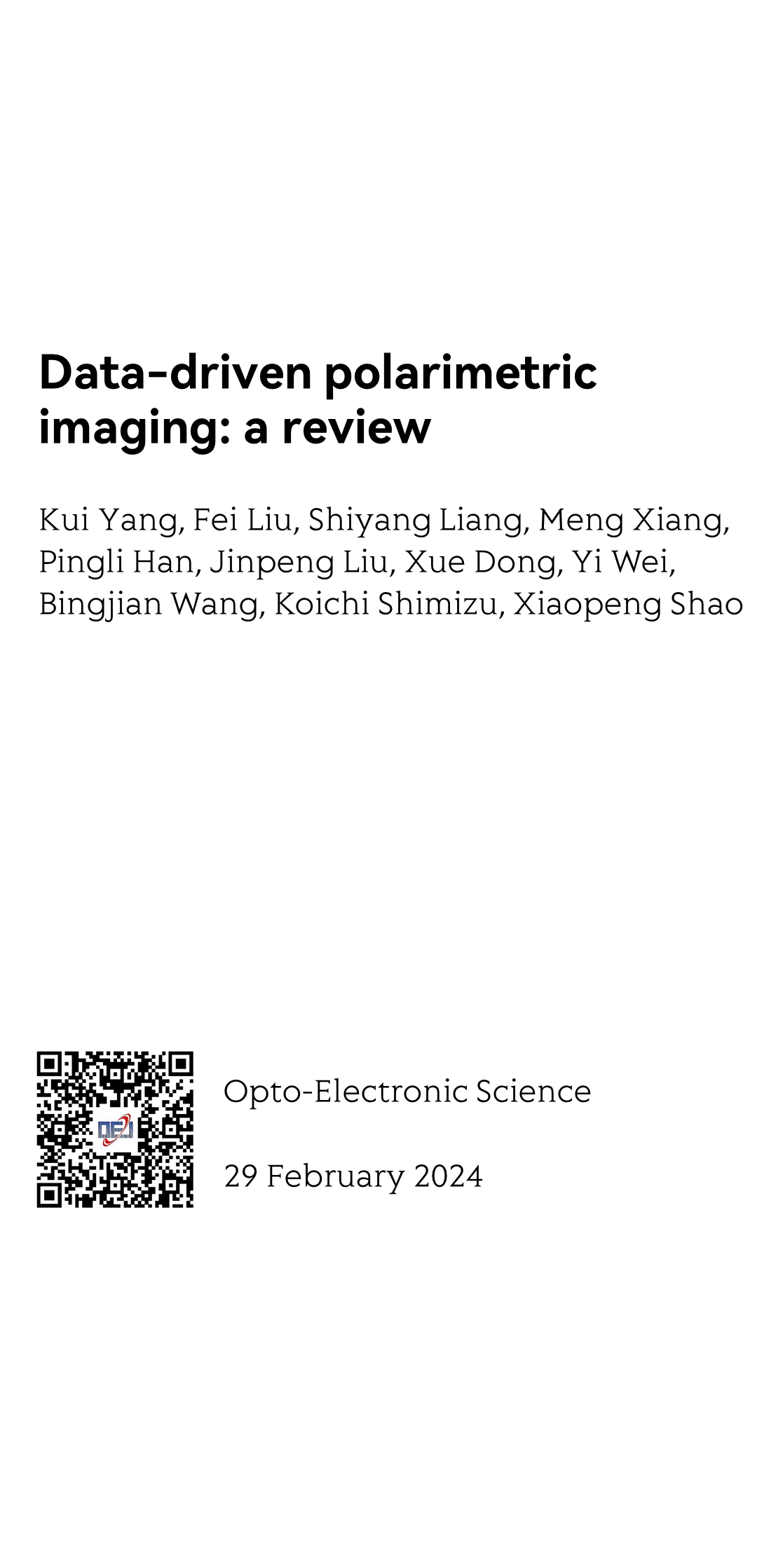 Data-driven polarimetric imaging: a review_1