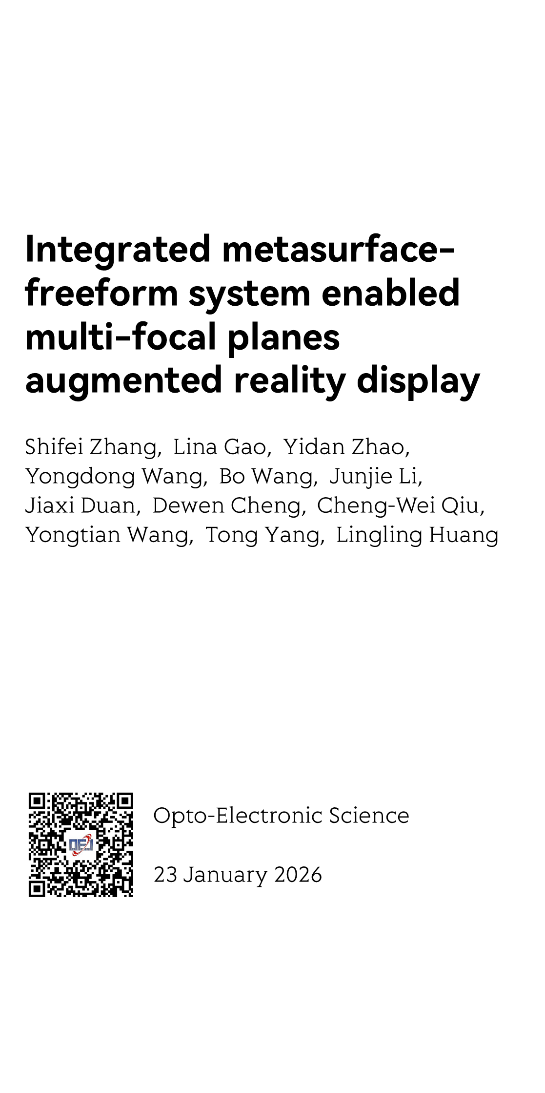 Integrated metasurface-freeform system enabled multi-focal planes augmented reality display_1