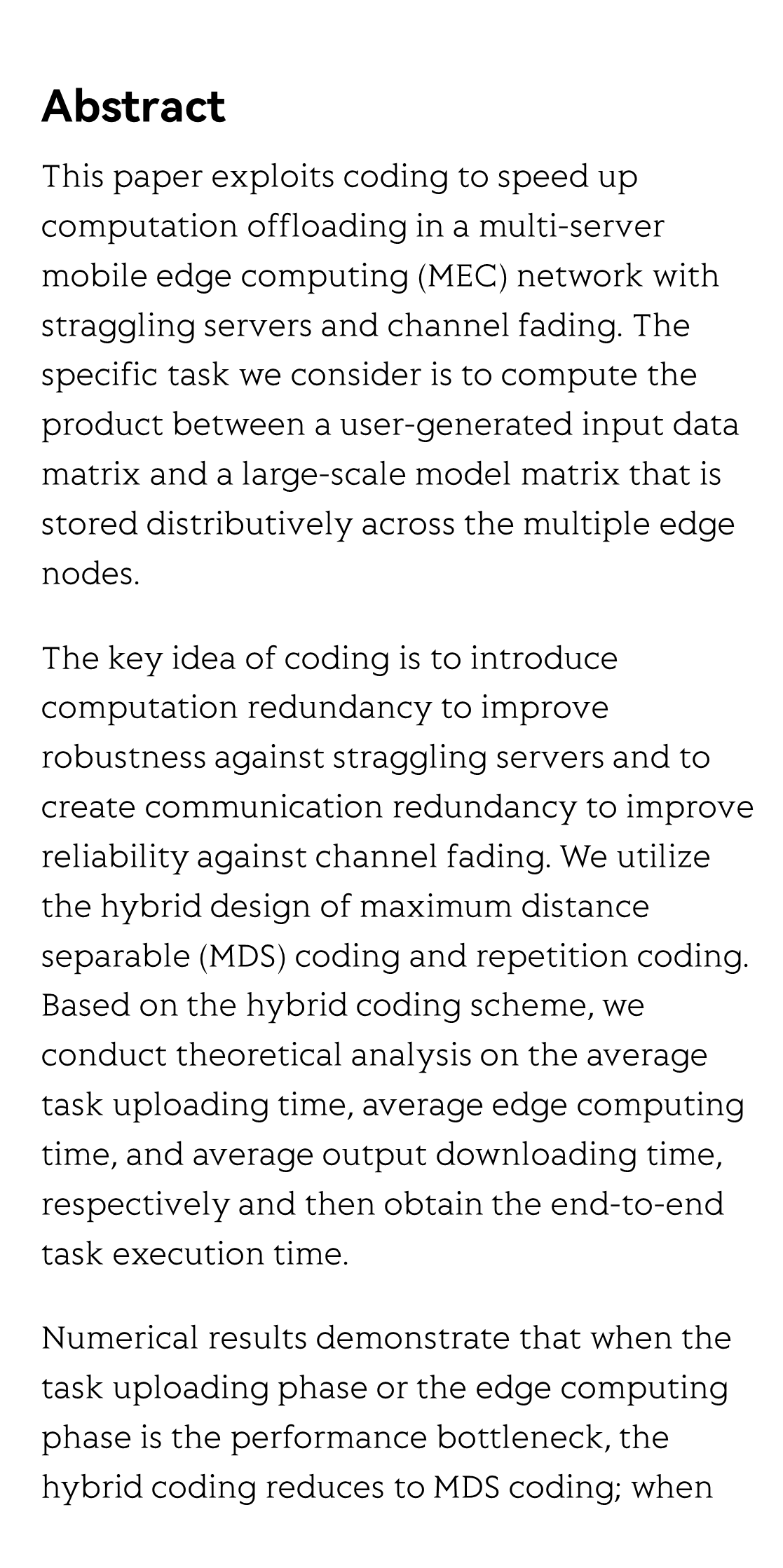 Code design and latency analysis of distributed matrix multiplication with straggling servers in fading channels_2