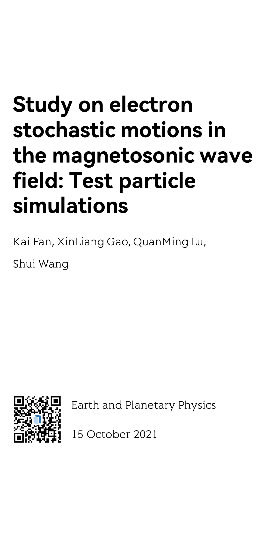 Study on electron stochastic motions in the magnetosonic wave field: Test particle simulations_1