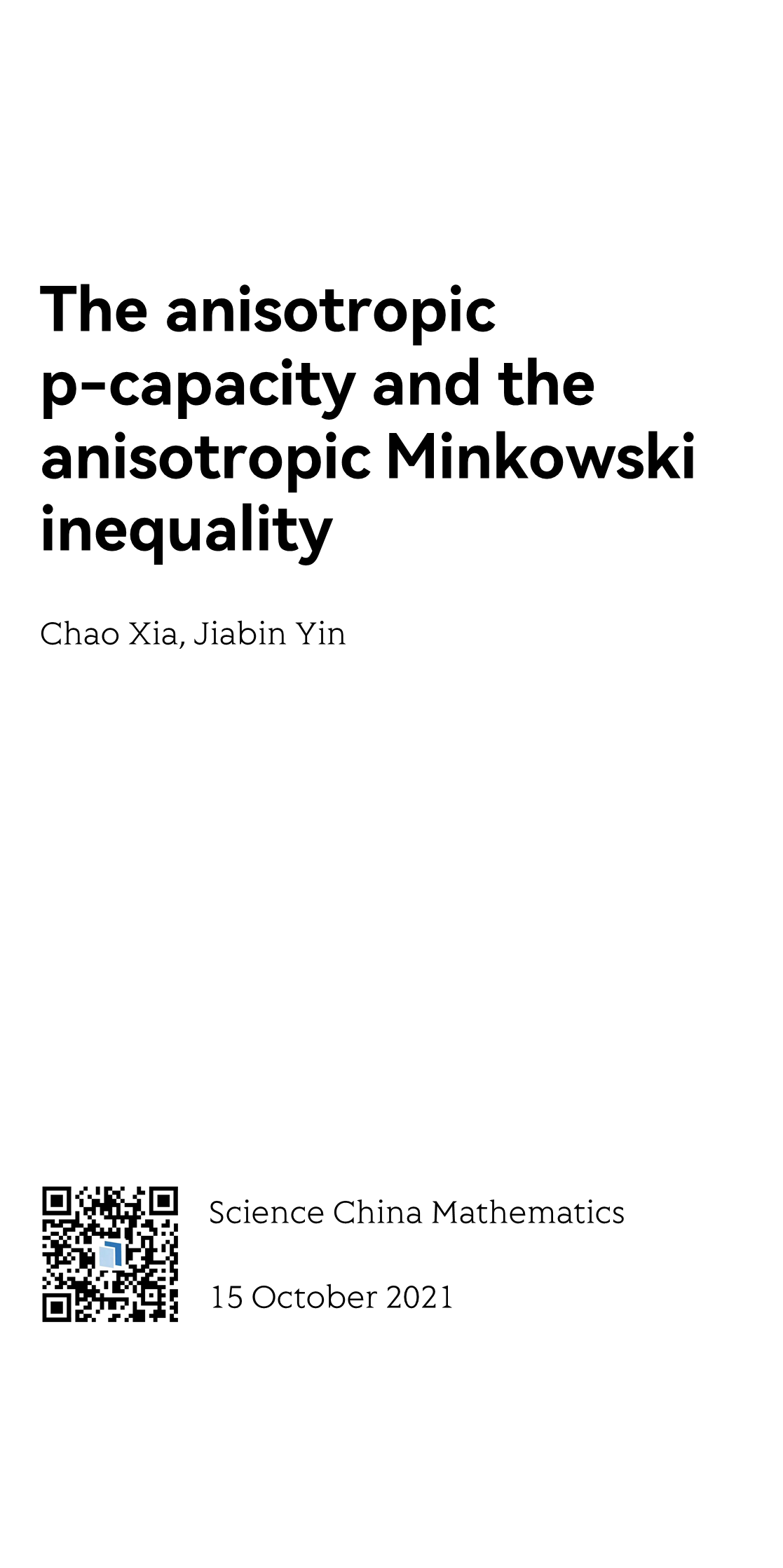 The anisotropic p-capacity and the anisotropic Minkowski inequality_1