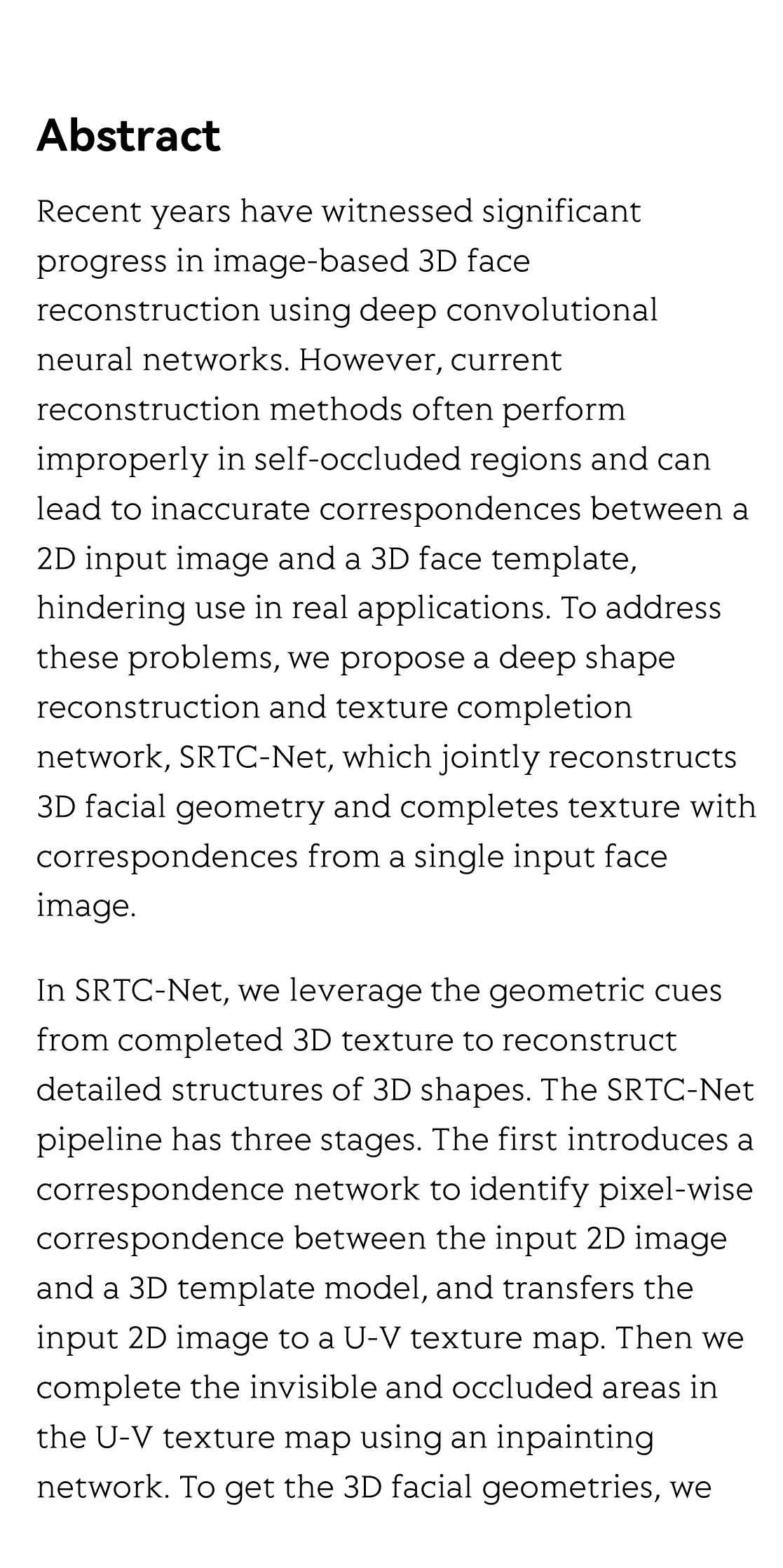 Joint 3D facial shape reconstruction and texture completion from a single image_2