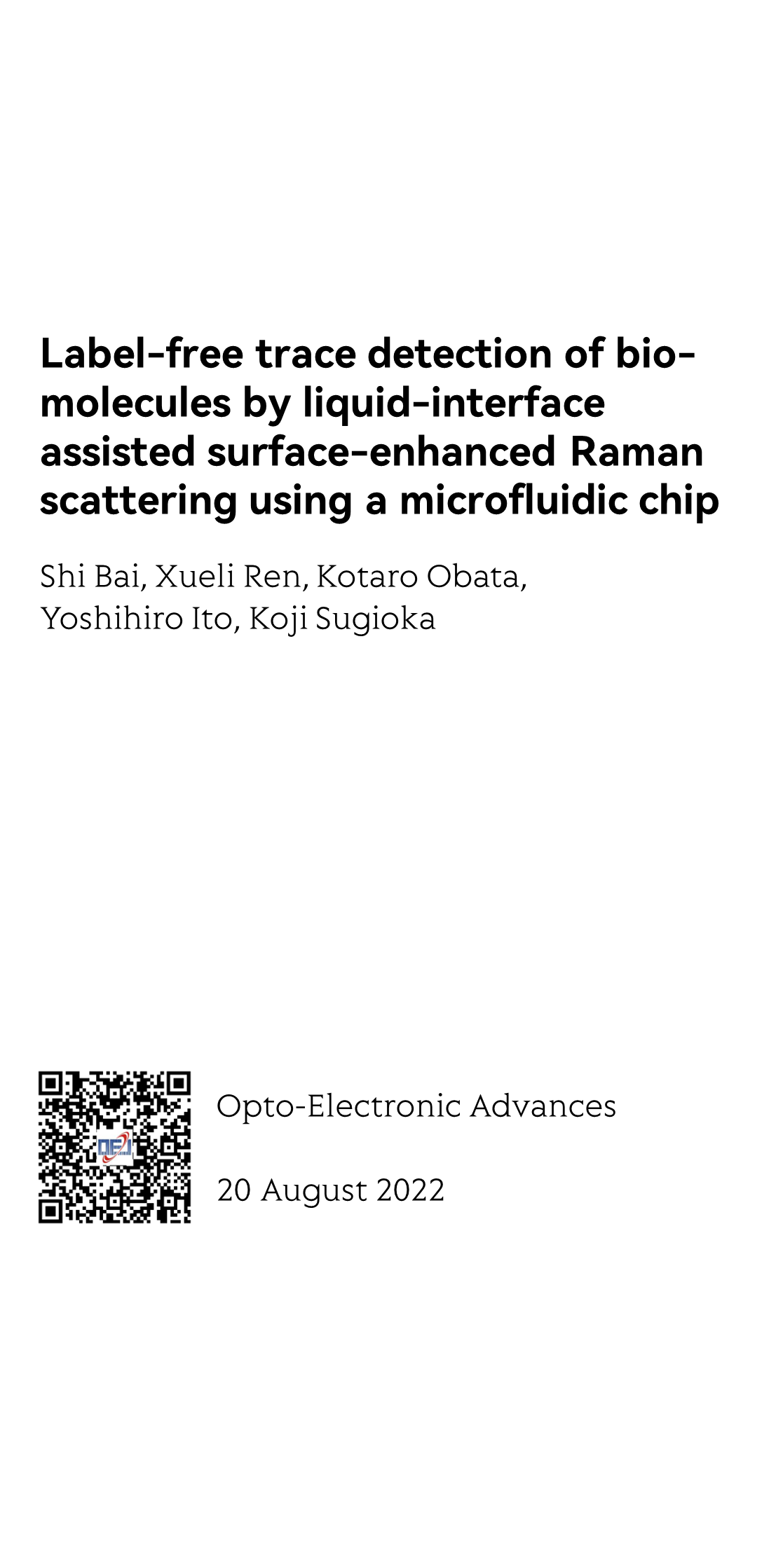 Label-free trace detection of bio-molecules by liquid-interface assisted surface-enhanced Raman scattering using a microfluidic chip_1