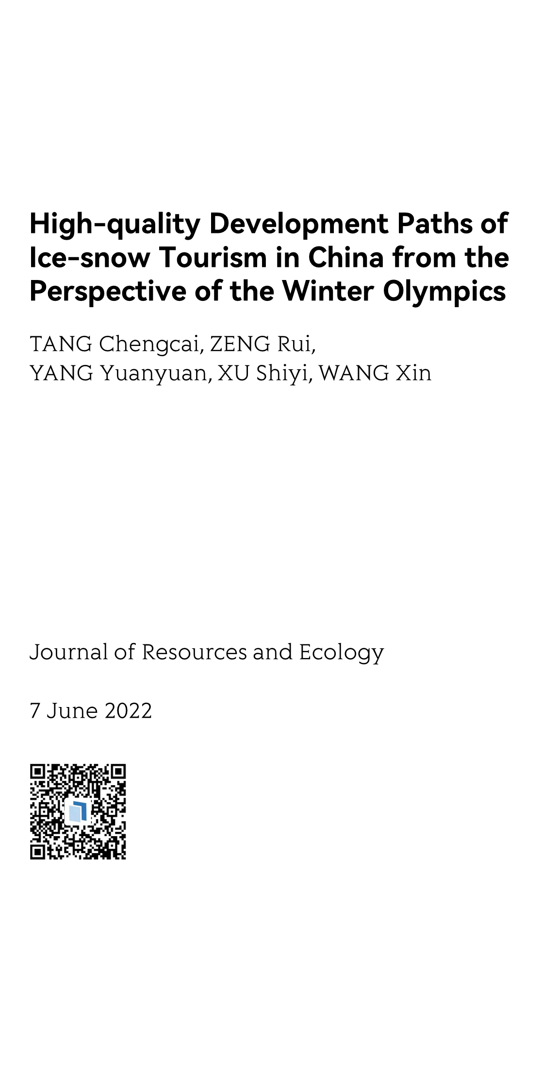 High-quality Development Paths of Ice-snow Tourism in China from the Perspective of the Winter Olympics_1