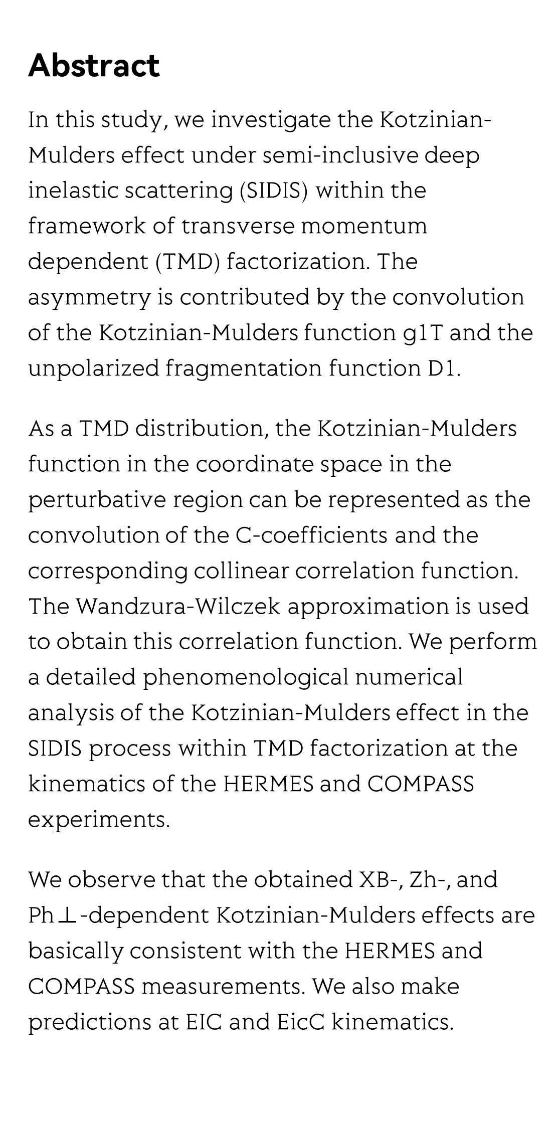 Kotzinian-Mulders effect in semi-inclusive DIS within TMD factorization_2