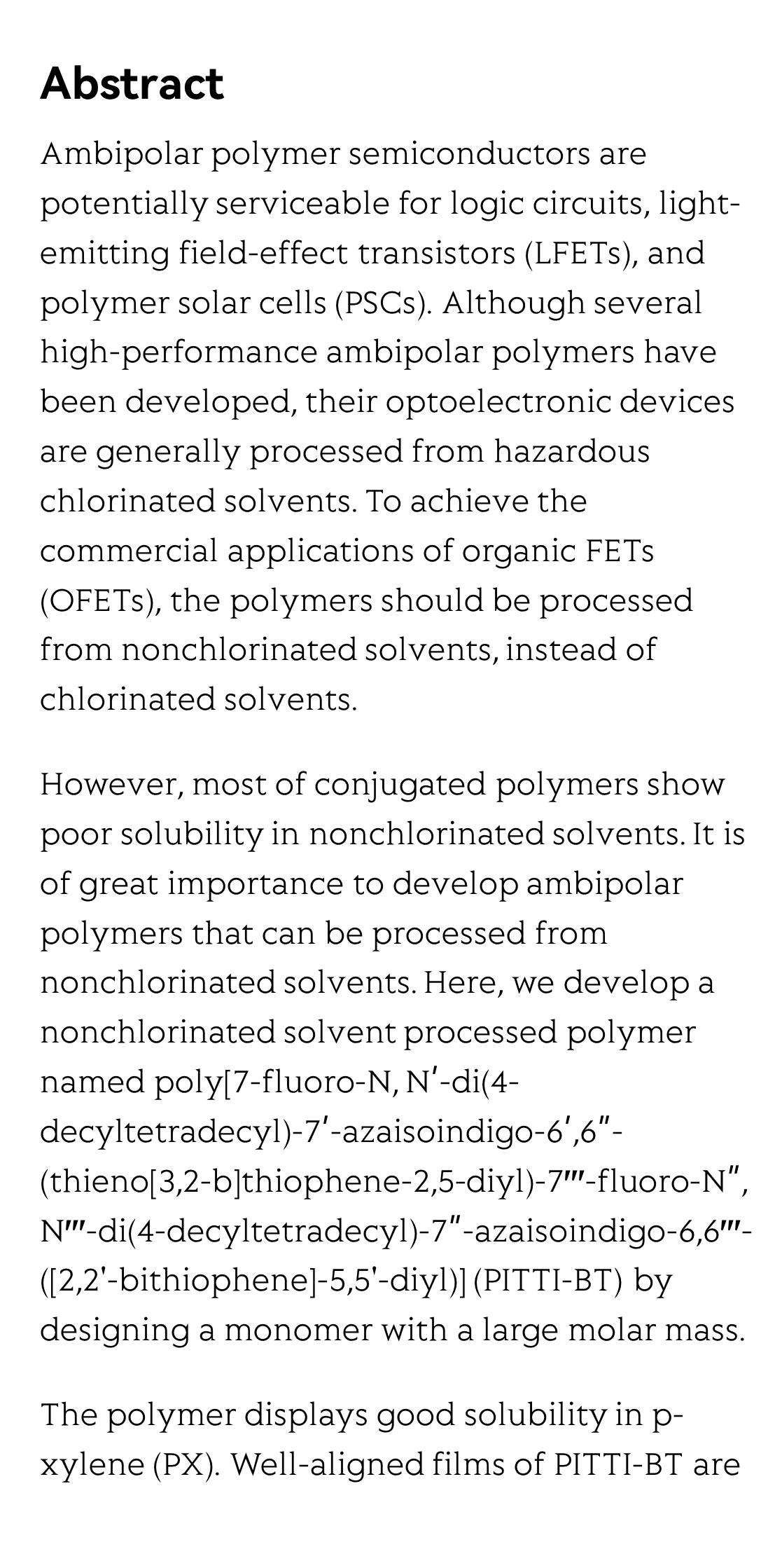 A nonchlorinated solvent-processed polymer semiconductor for high-performance ambipolar transistors_2