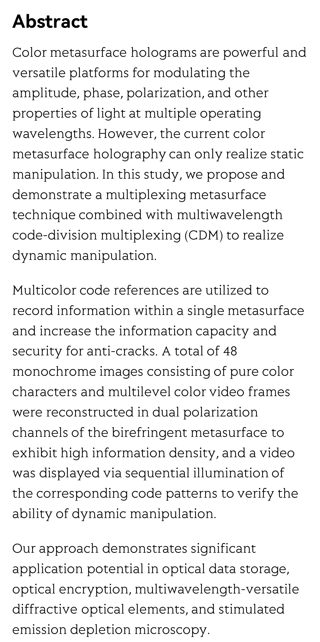 Time-sequential color code division multiplexing holographic display with metasurface_2