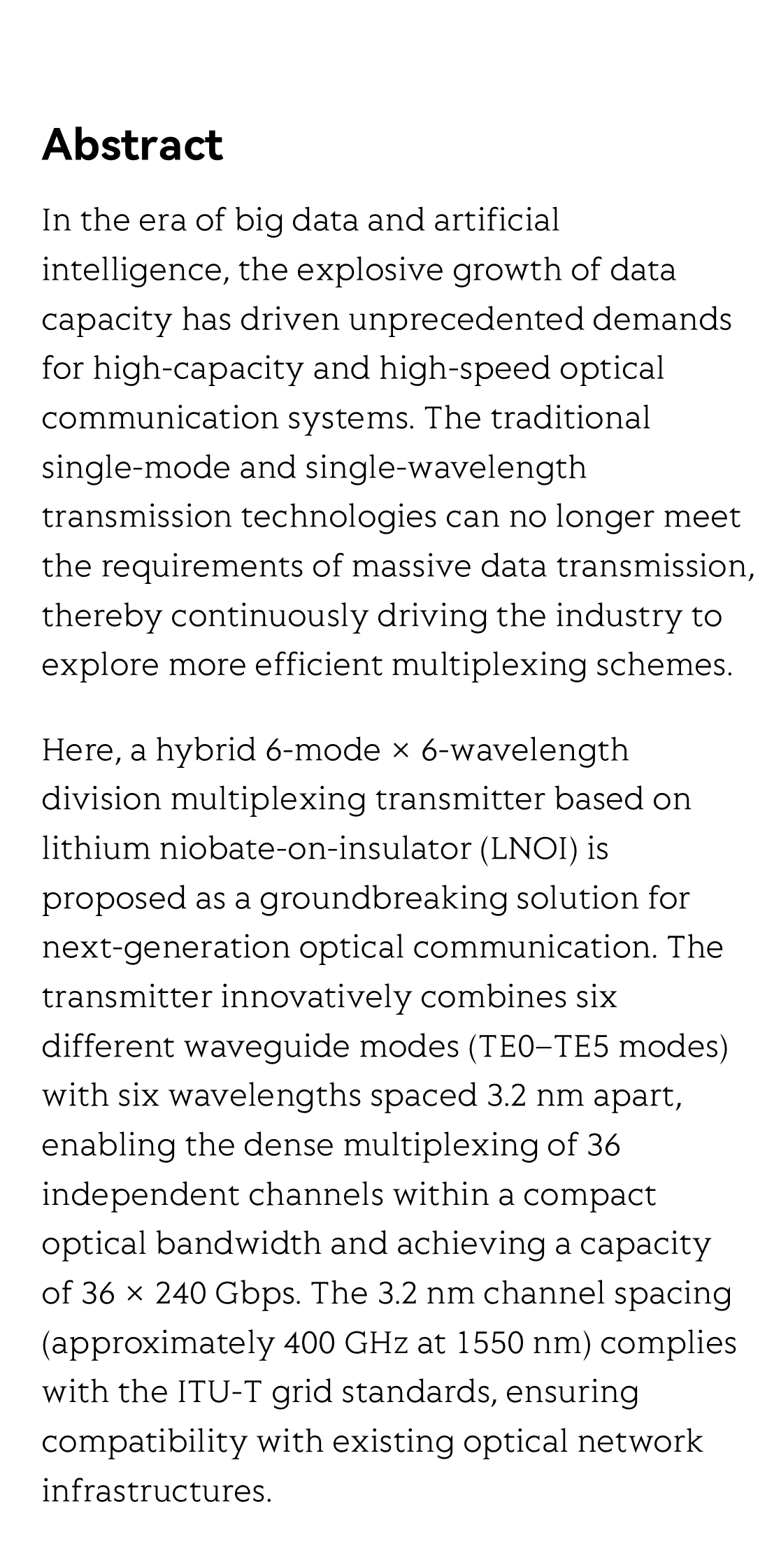 A 36 × 240 Gbps hybrid mode/wavelength division multiplexing transmitter using lithium niobate on insulator_2
