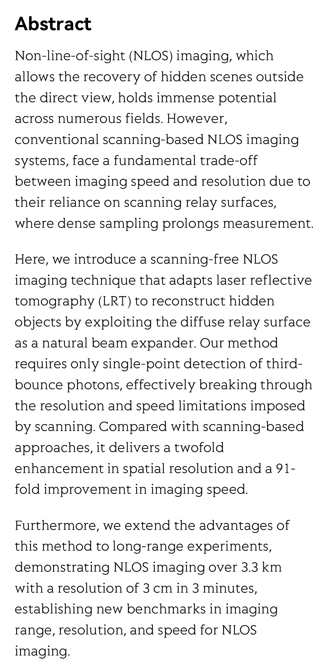 Breaking the speed-resolution trade-off in 3.3-km non-line-of-sight imaging using scanning-free laser reflective tomography_2