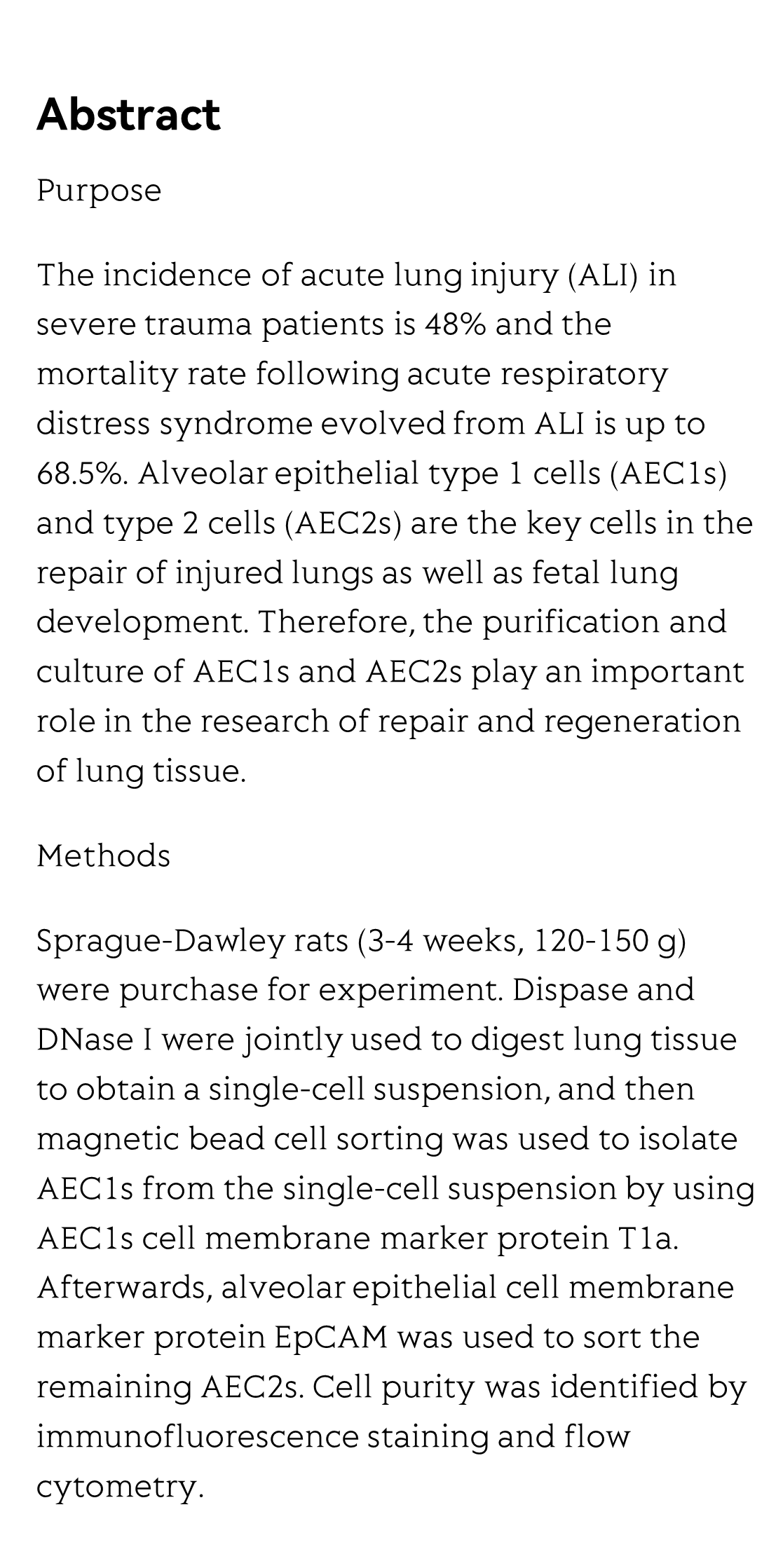 Continuous purification and culture of rat type 1 and type 2 alveolar epithelial cells by magnetic cell sorting_2