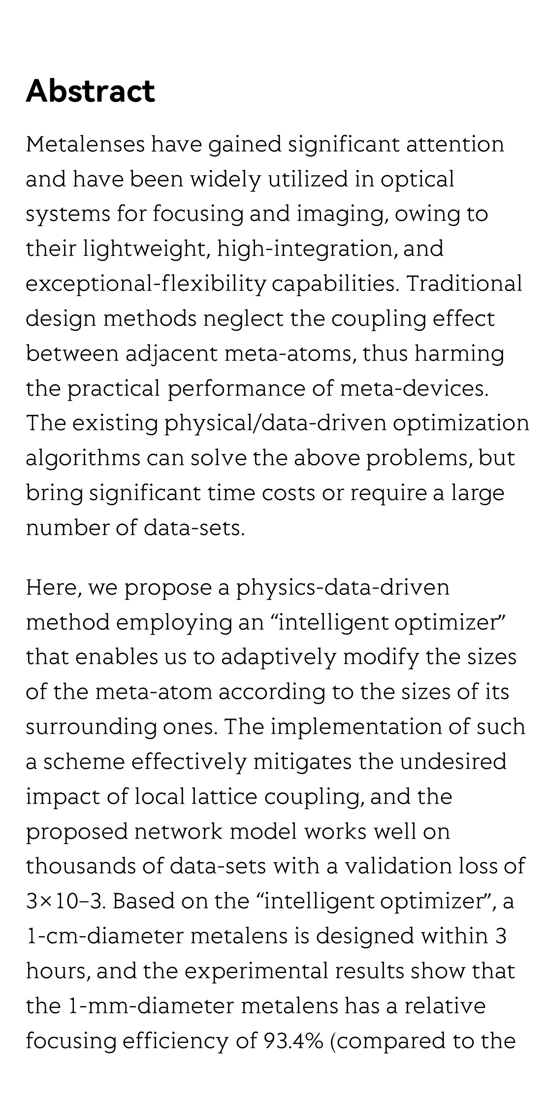 Physics-data-driven intelligent optimization for large-aperture metalenses_2