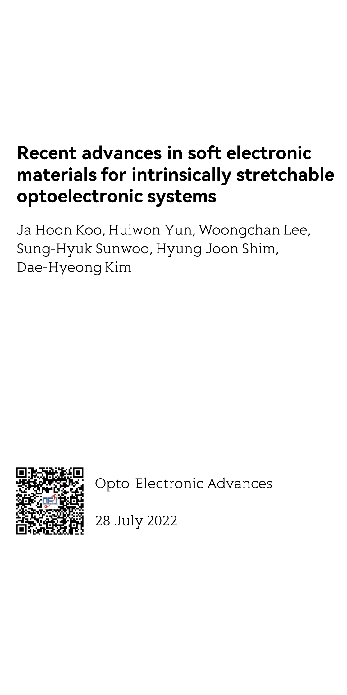 Recent advances in soft electronic materials for intrinsically stretchable optoelectronic systems_1