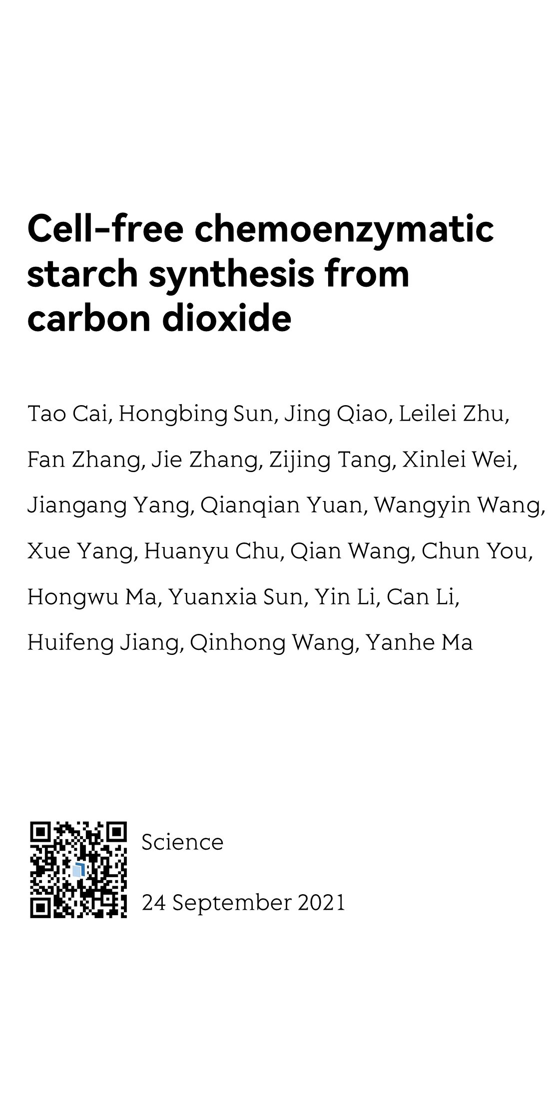 Cell-free chemoenzymatic starch synthesis from carbon dioxide_1