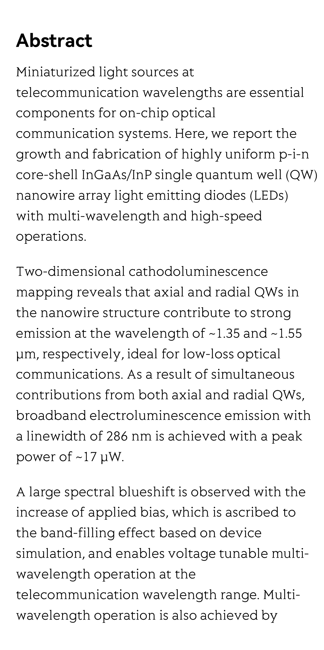 High-speed multiwavelength InGaAs/InP quantum well nanowire array micro-LEDs for next generation optical communications_2