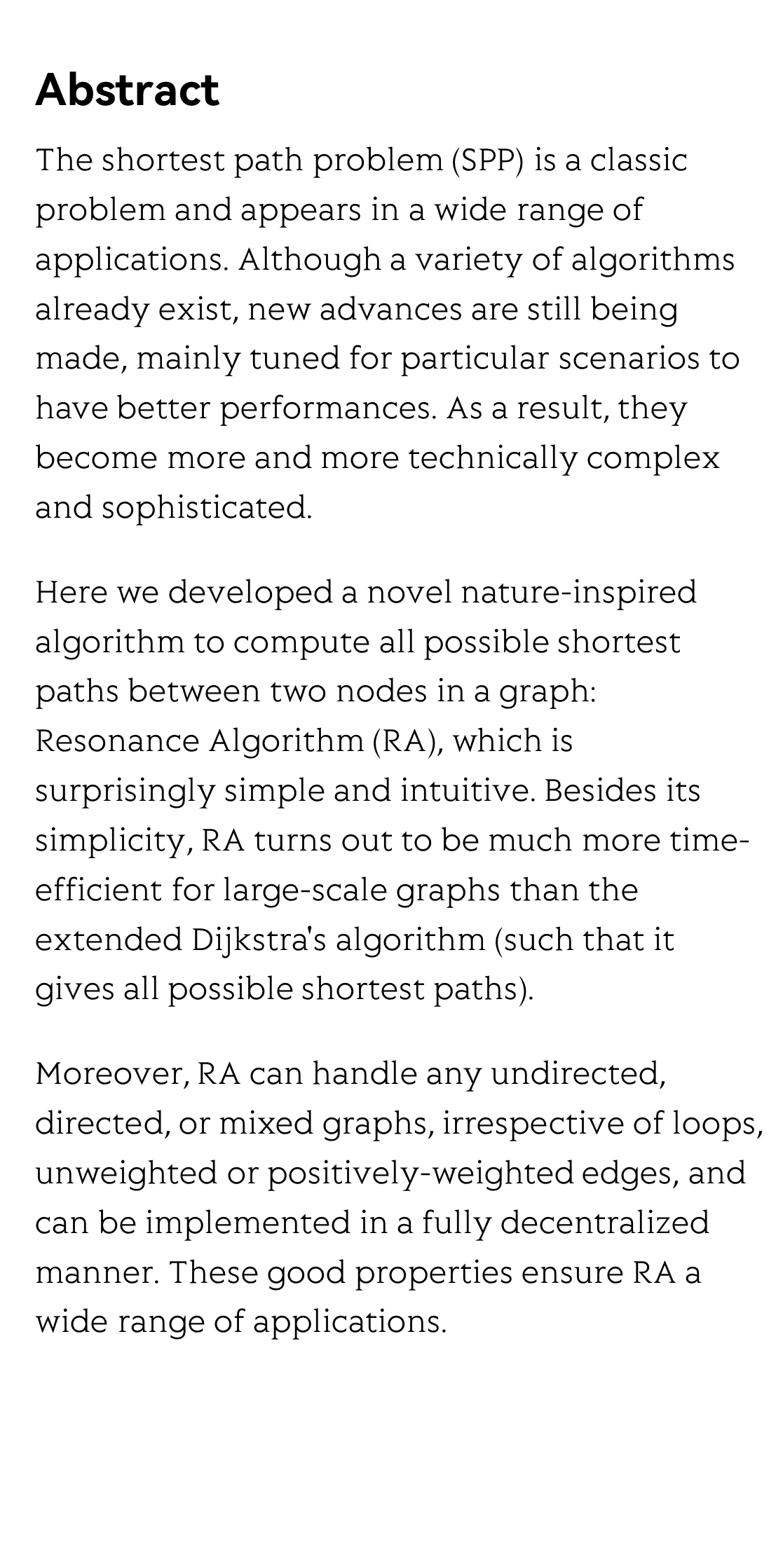 Resonance Algorithm: A New Look at the Shortest Path Problem_2