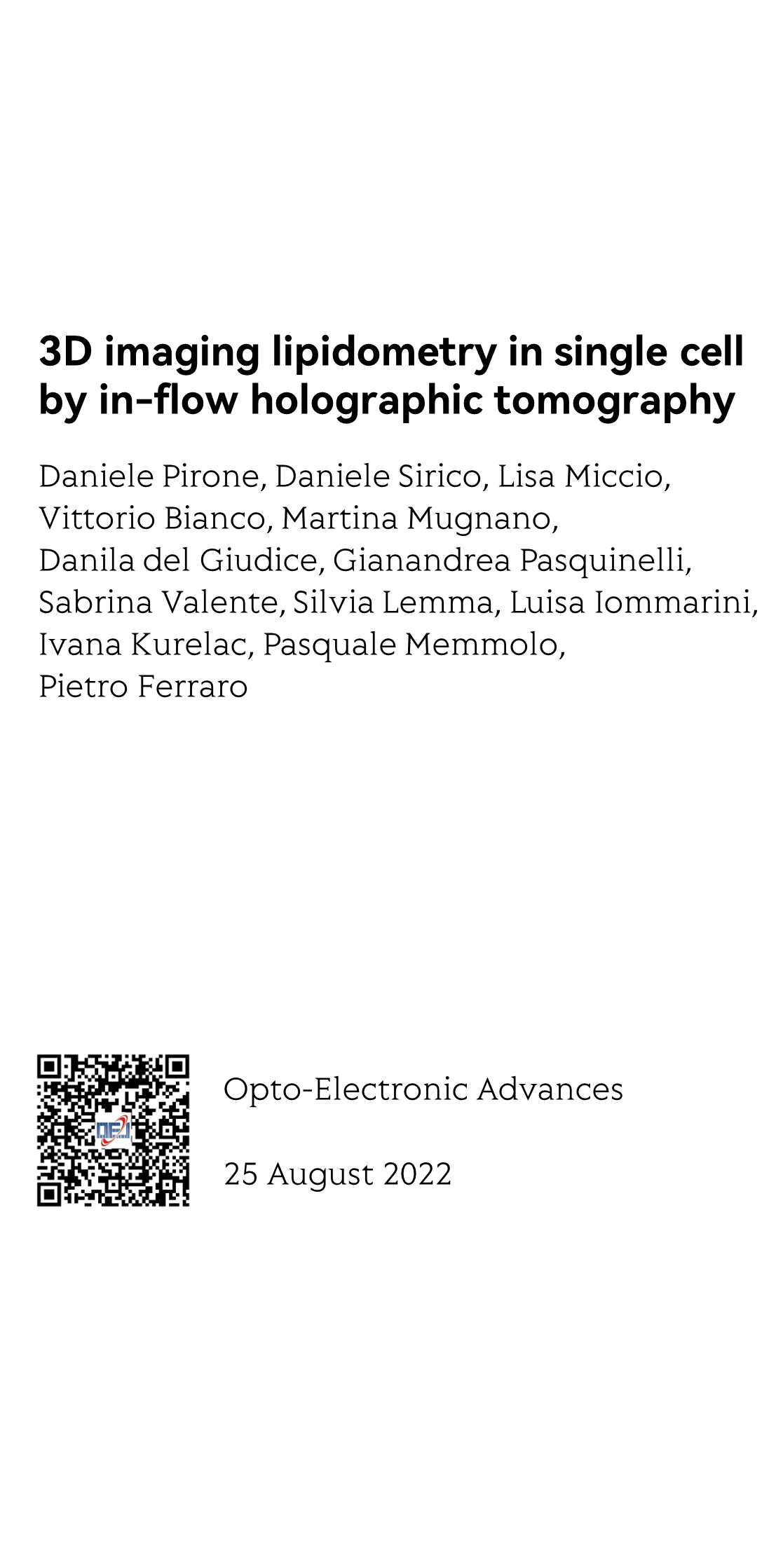 3D imaging lipidometry in single cell by in-flow holographic tomography_1