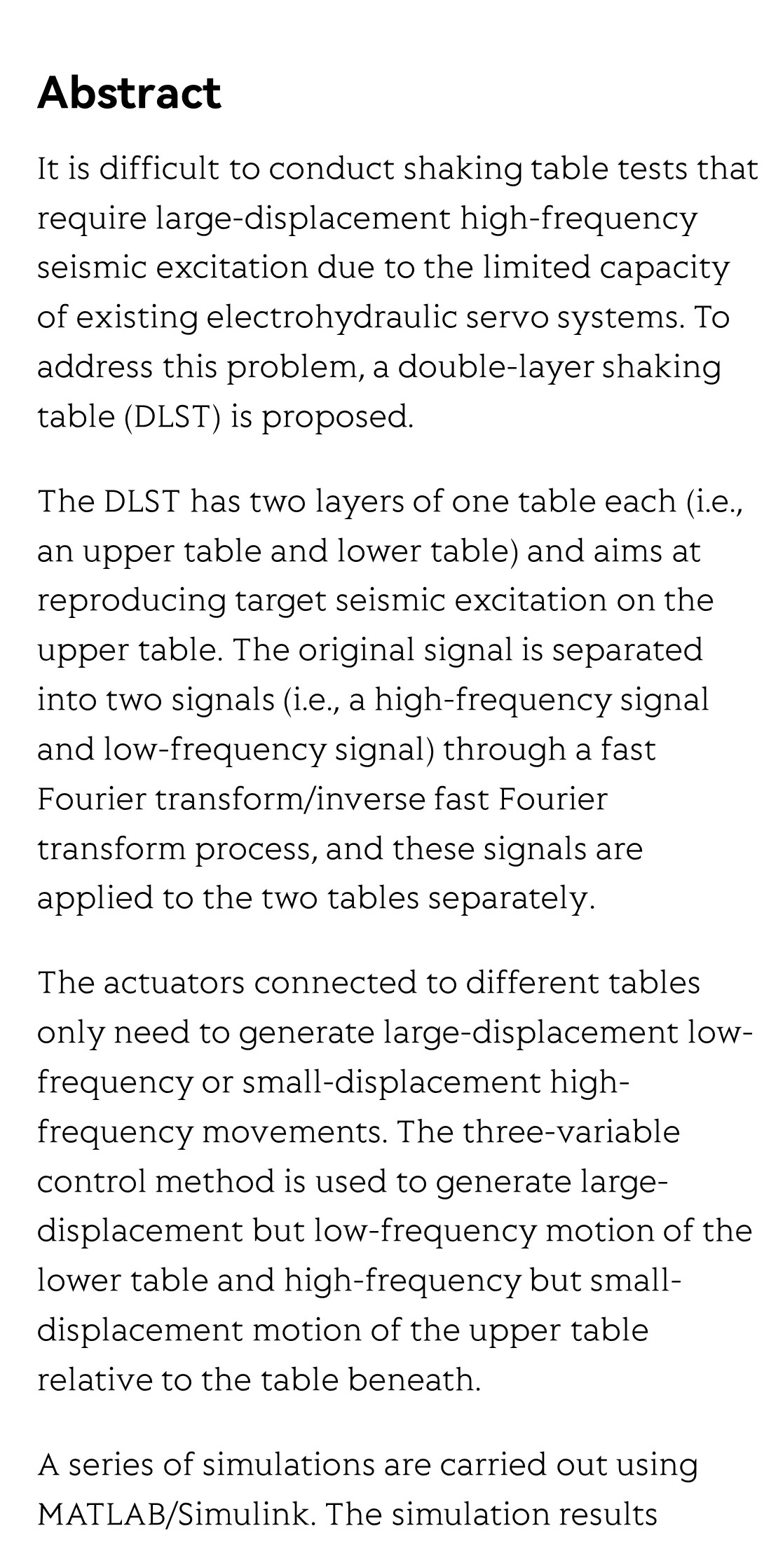 Development of a double-layer shaking table for large-displacement high-frequency excitation_2