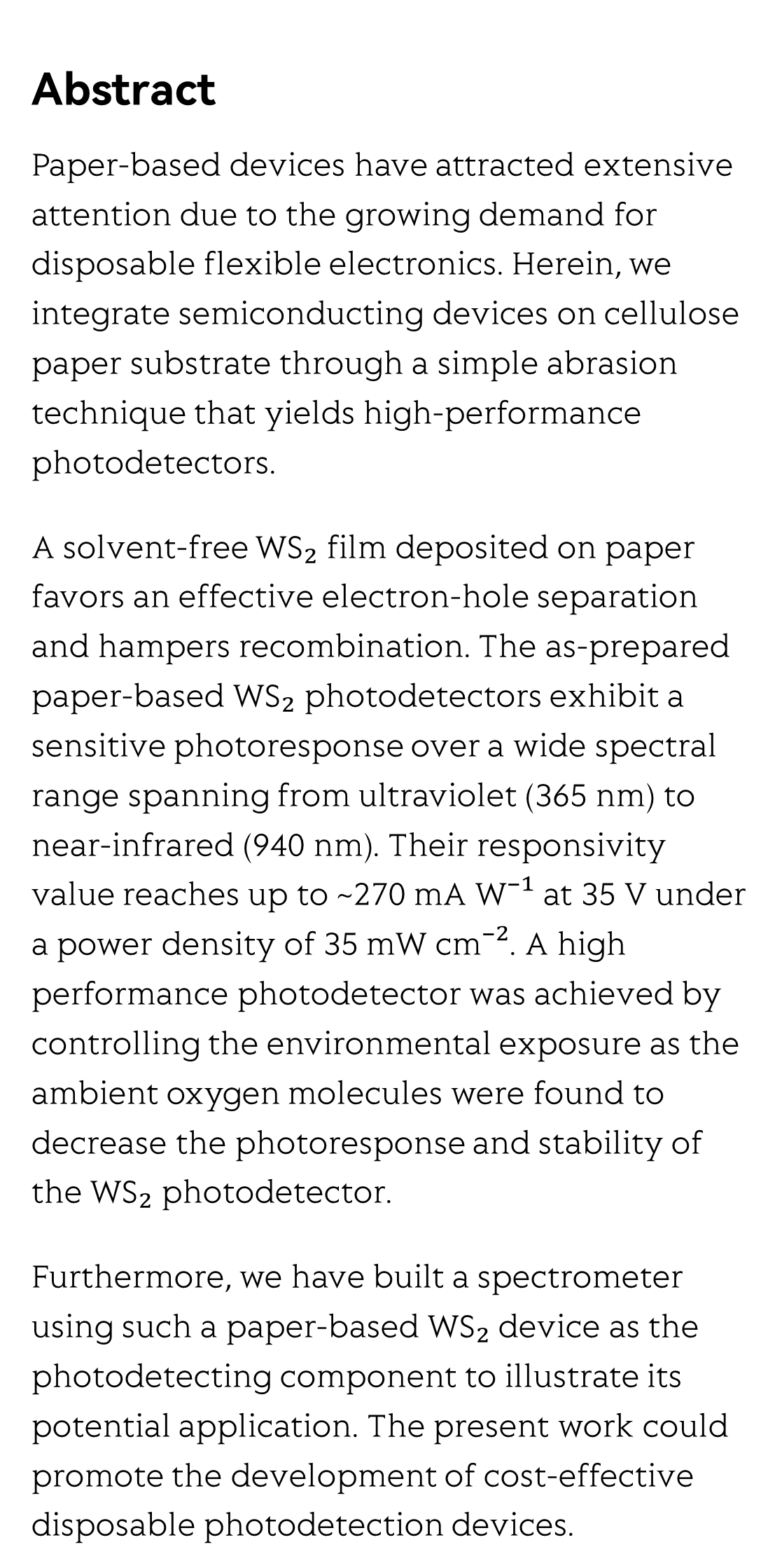 Solvent-free fabrication of broadband WS₂ photodetectors on paper_2