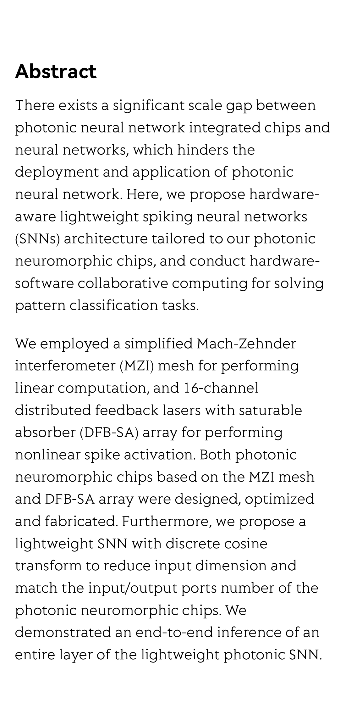 Hardware-aware lightweight photonic spiking neural network for pattern classification_2