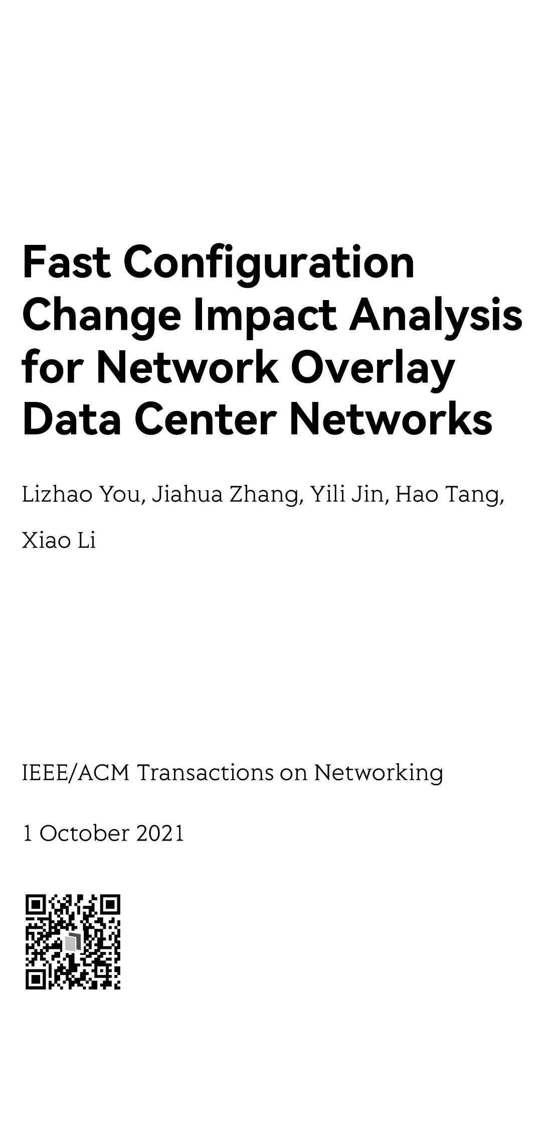 Fast Configuration Change Impact Analysis for Network Overlay Data Center Networks_1