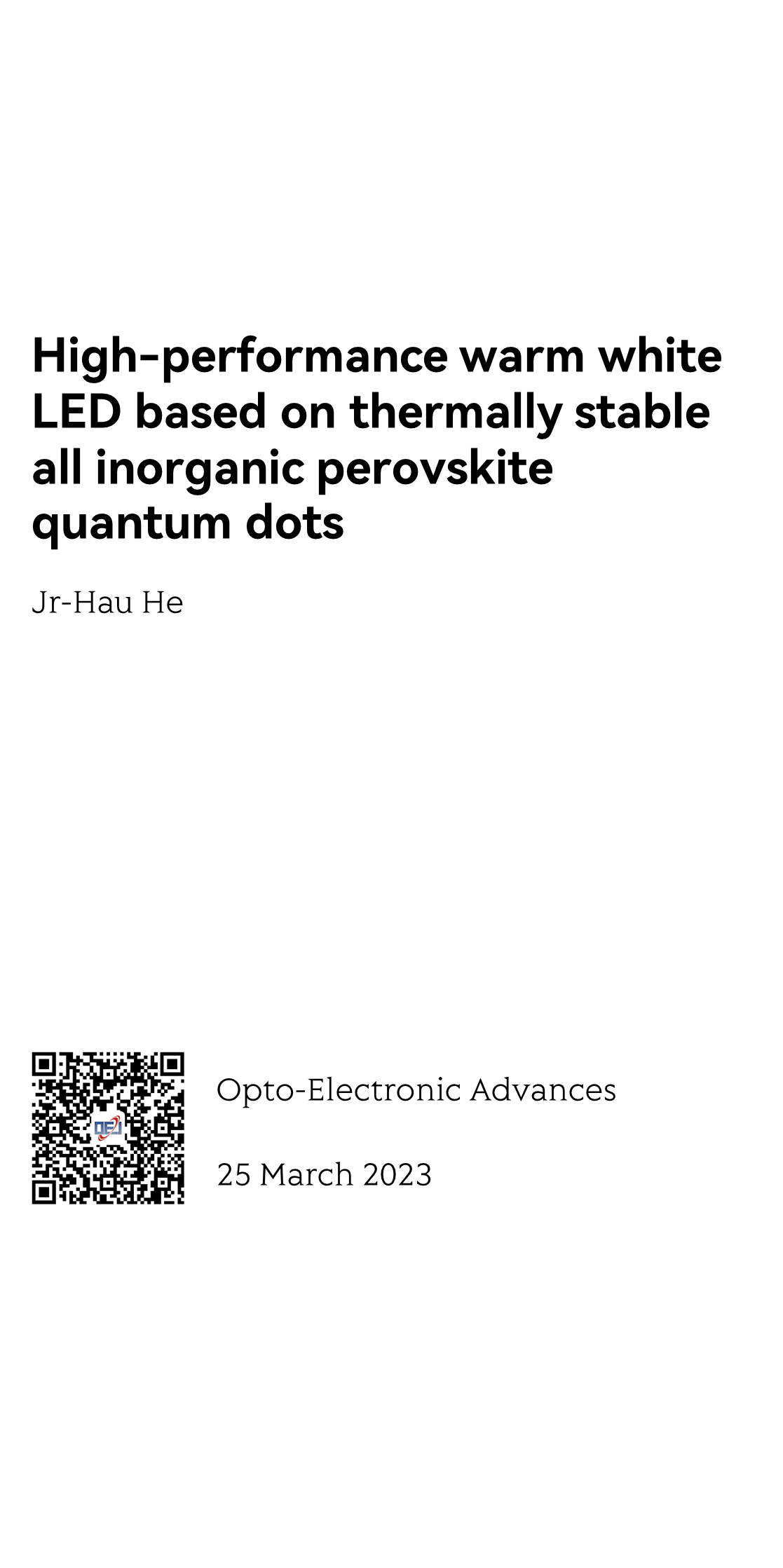 High-performance warm white LED based on thermally stable all inorganic perovskite quantum dots_1