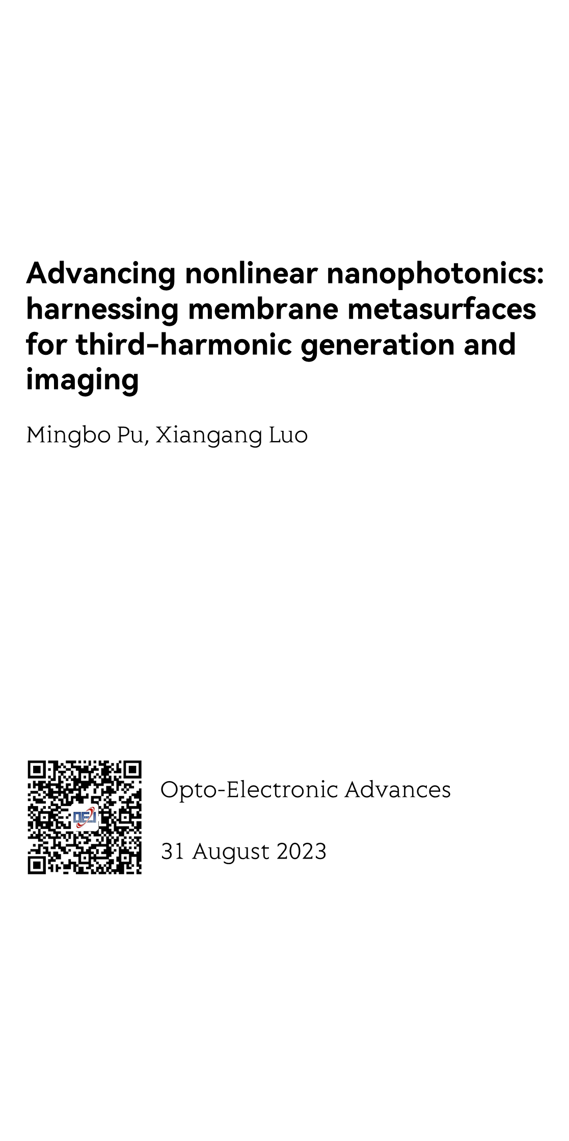 Advancing nonlinear nanophotonics: harnessing membrane metasurfaces for third-harmonic generation and imaging_1